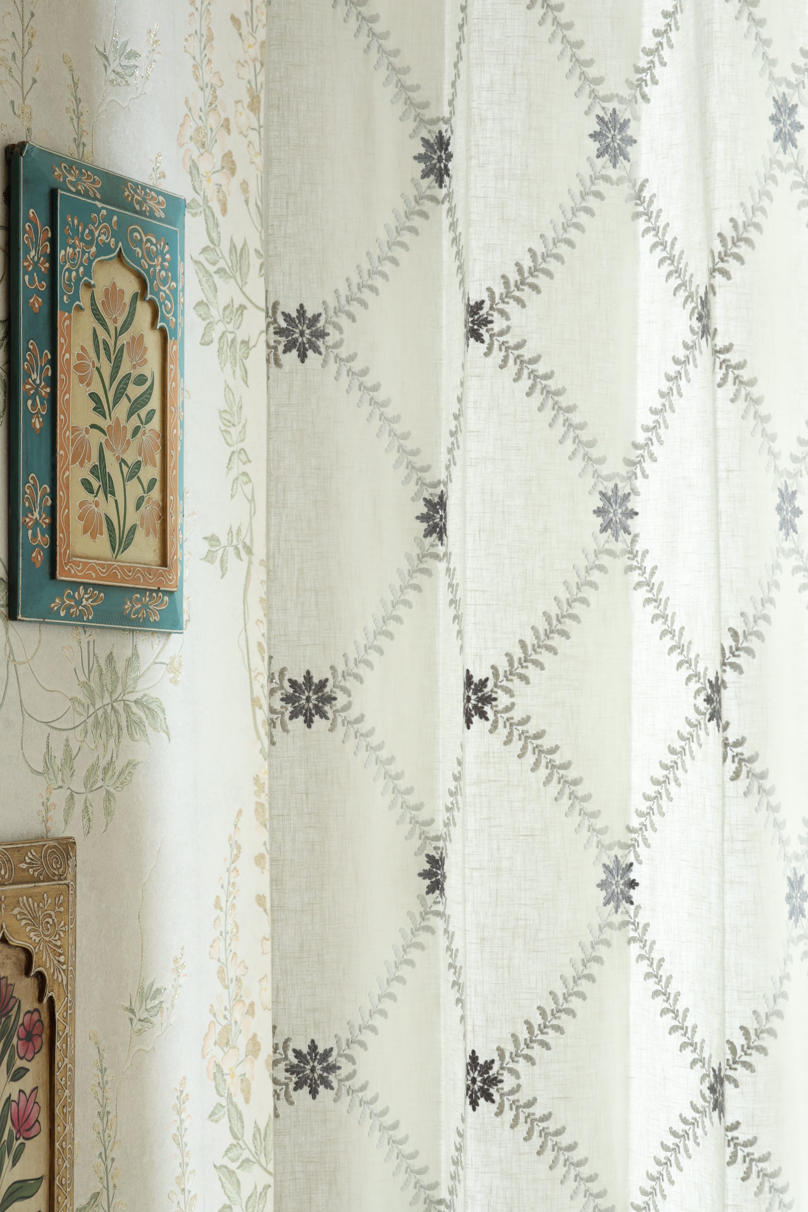 Premium Embroidery Opaque Curtains - Charlotte