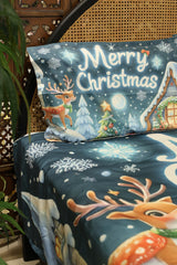 Christmas 7D Panel Print King Size Bedsheet Set - Xmas edition