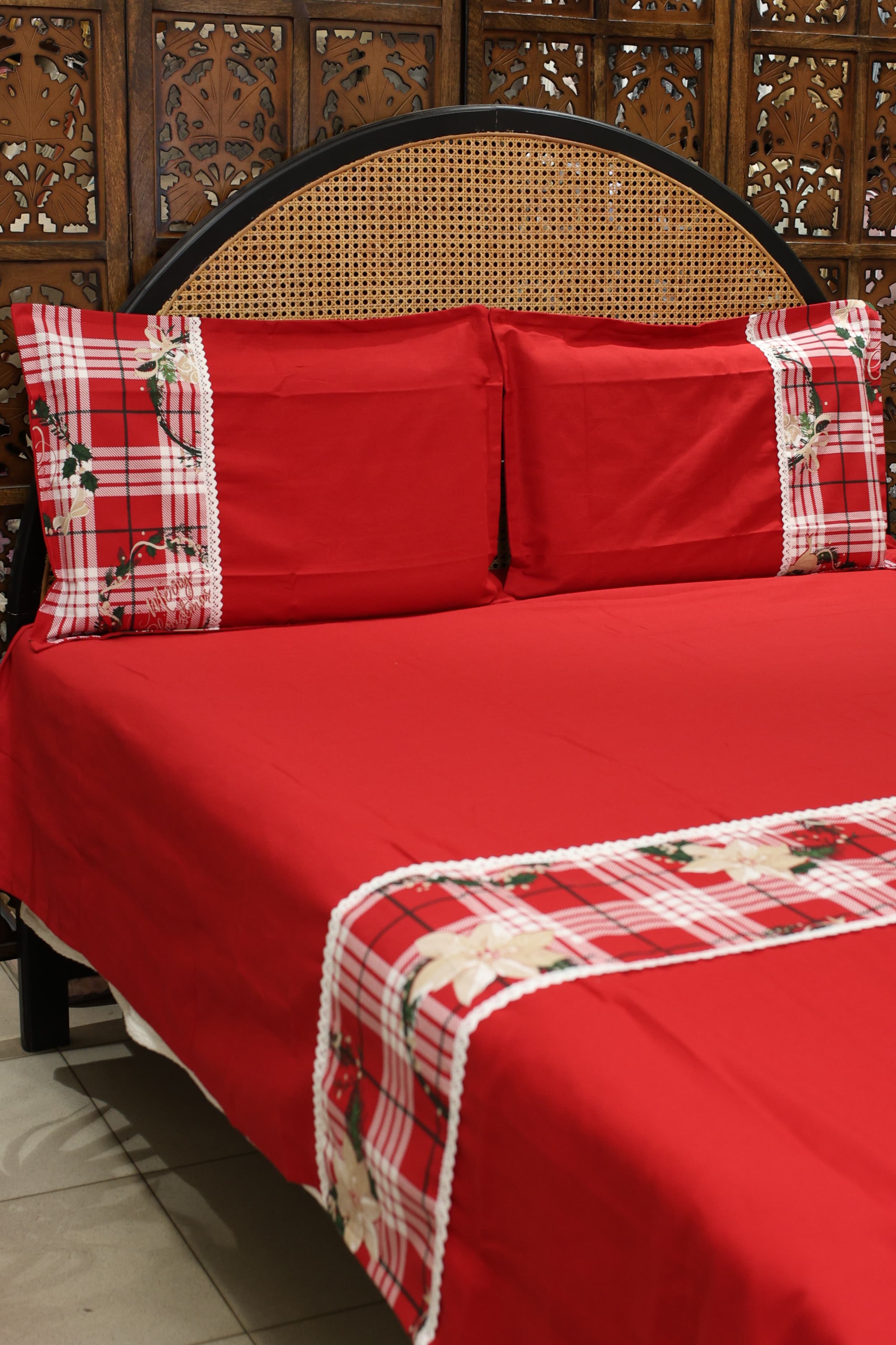 Queen Size Christmas Theme Bedsheet Set - Xmas Edition
