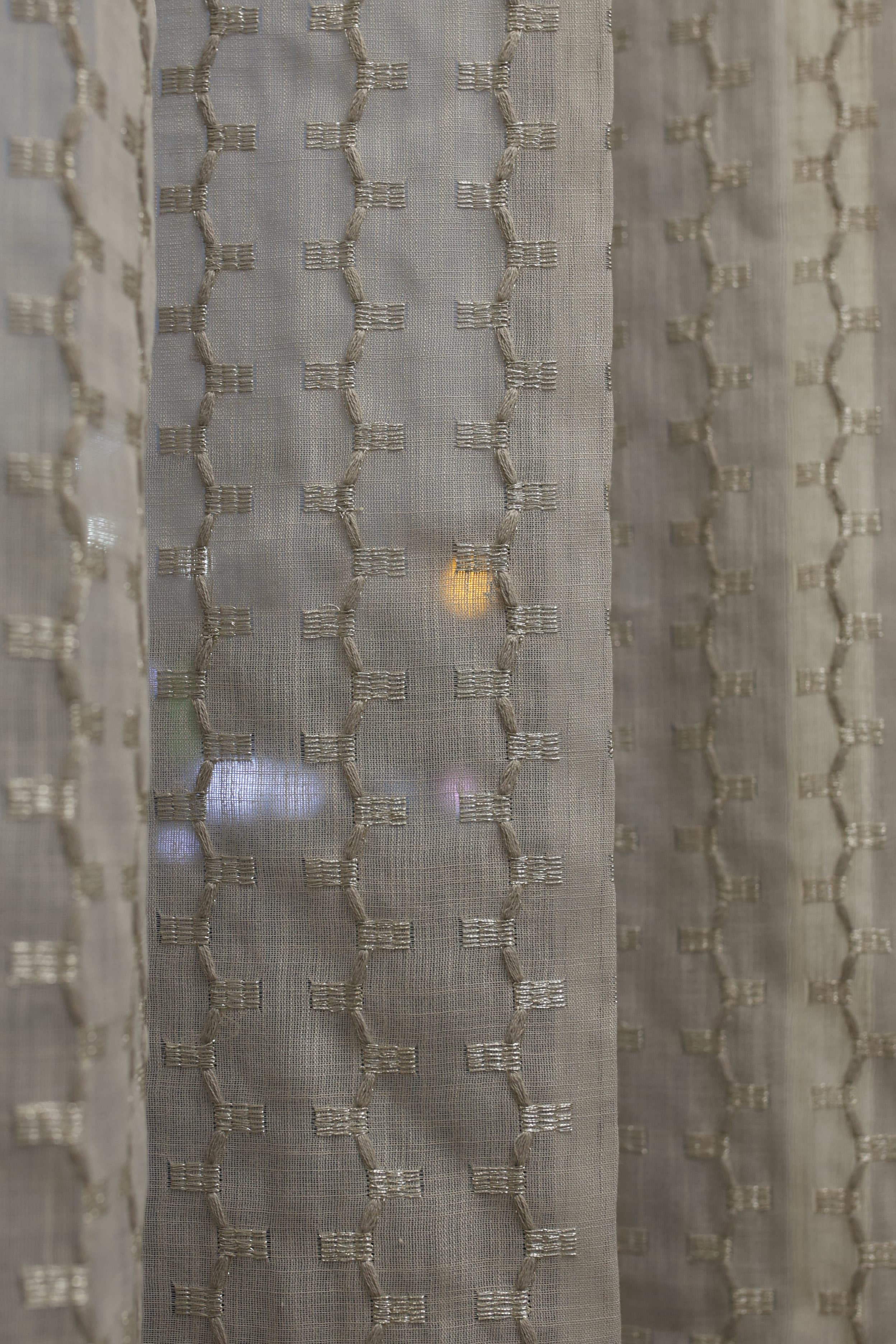 Curtains - Premium Embroidery sheer curtains (Merano zinnia ) grey shade prebooking
