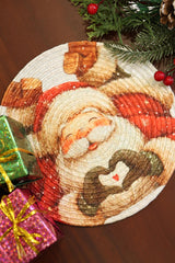 Heart Hands Santa Printed Coaster