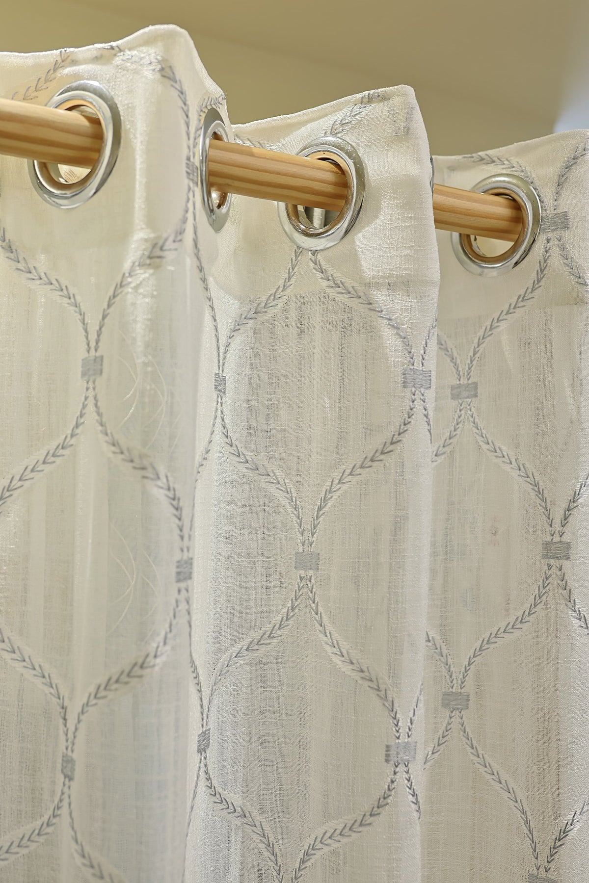 Curtains-Premium embroidered sheer curtains