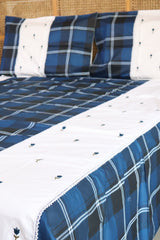King Size Premium Machine Embroidery Bedsheet Set with 2 Pillow Covers (108x108)