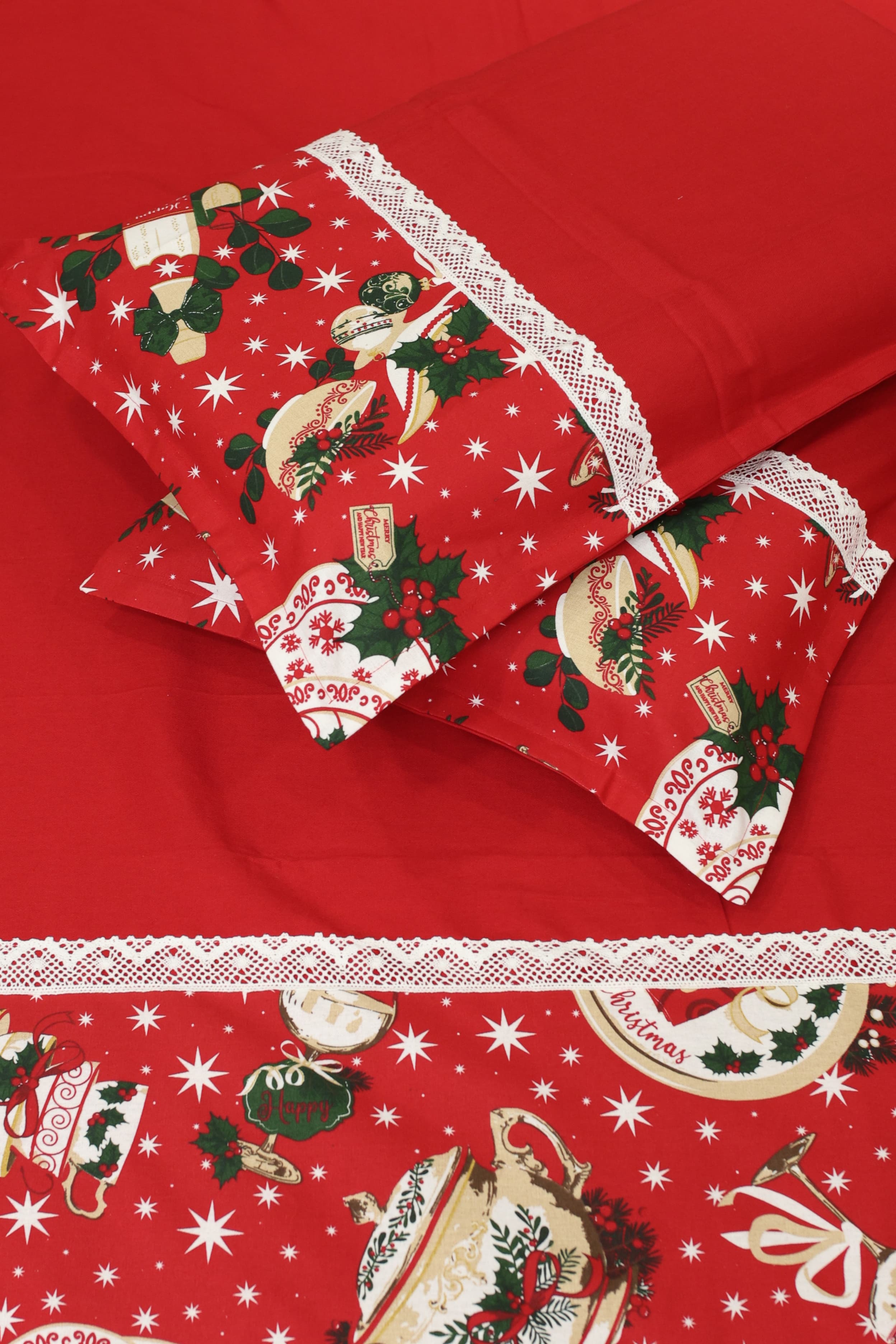Queen Size Christmas Theme Bedsheet Set - Xmas Edition