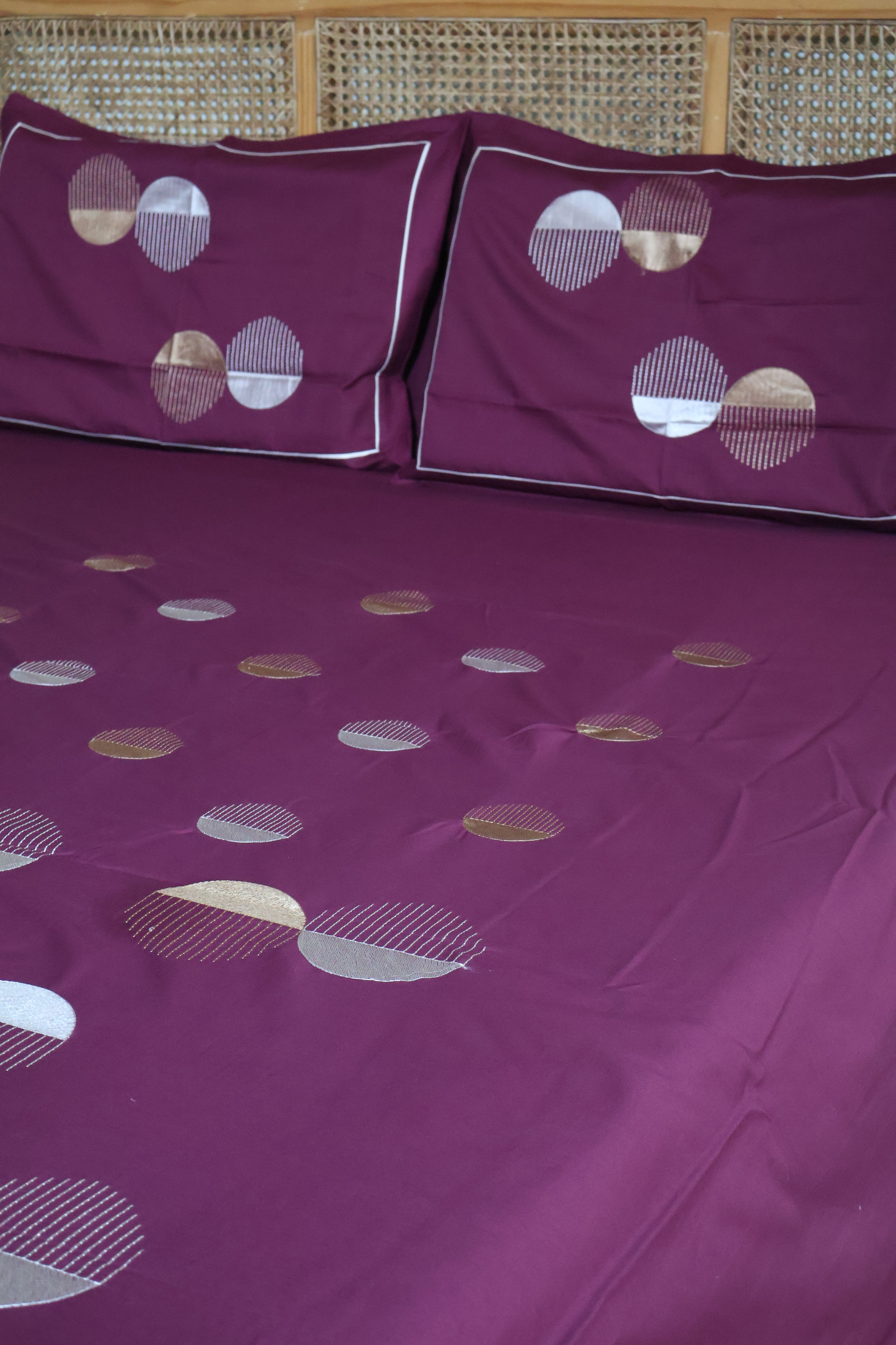 Bedsheet- Machine Embroidery Bedsheet