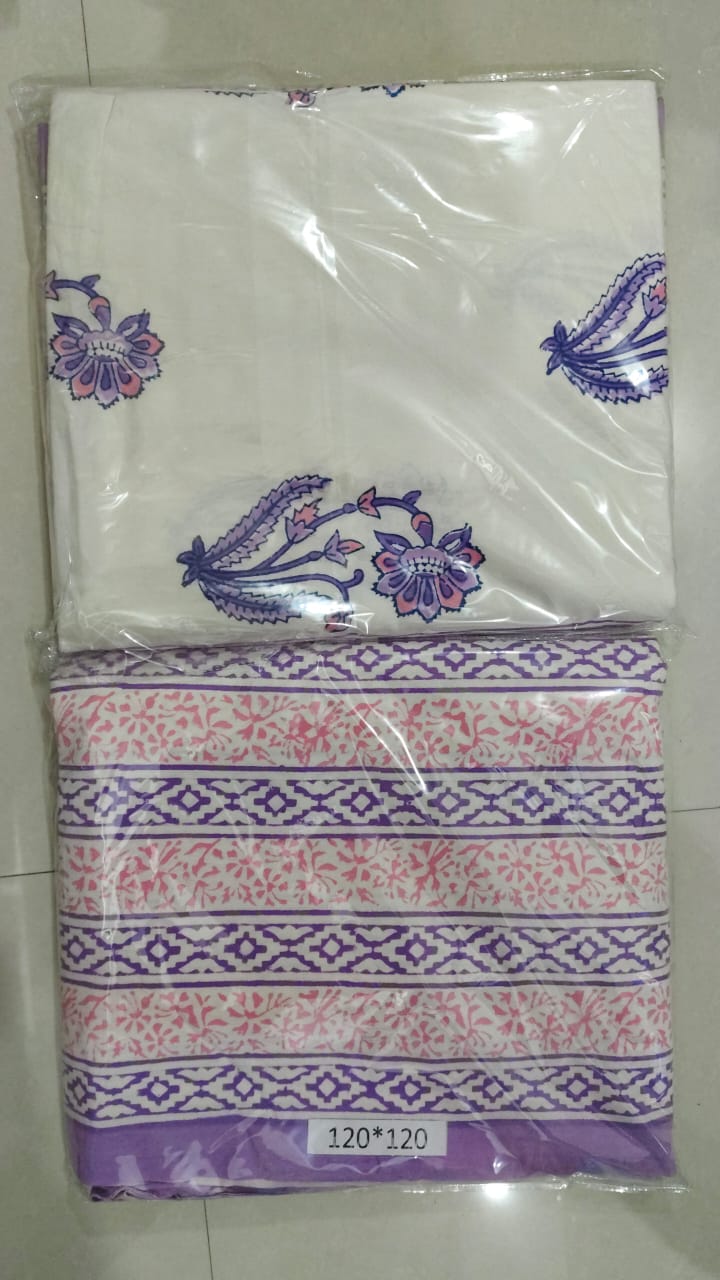 Bedsheets:Super king Handblock bedsheets