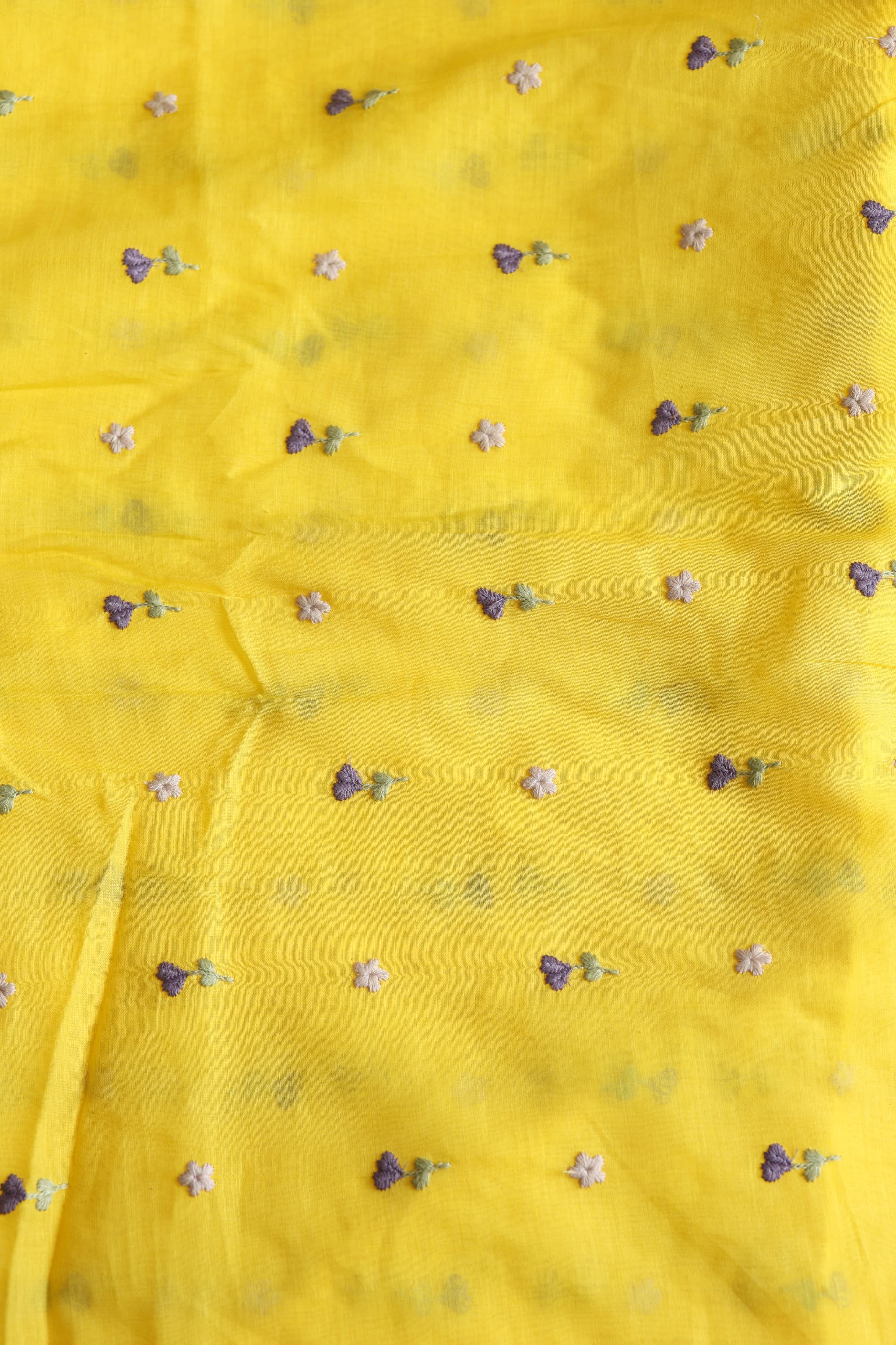 Fabrics - Chanderi embroidery kurti fabric