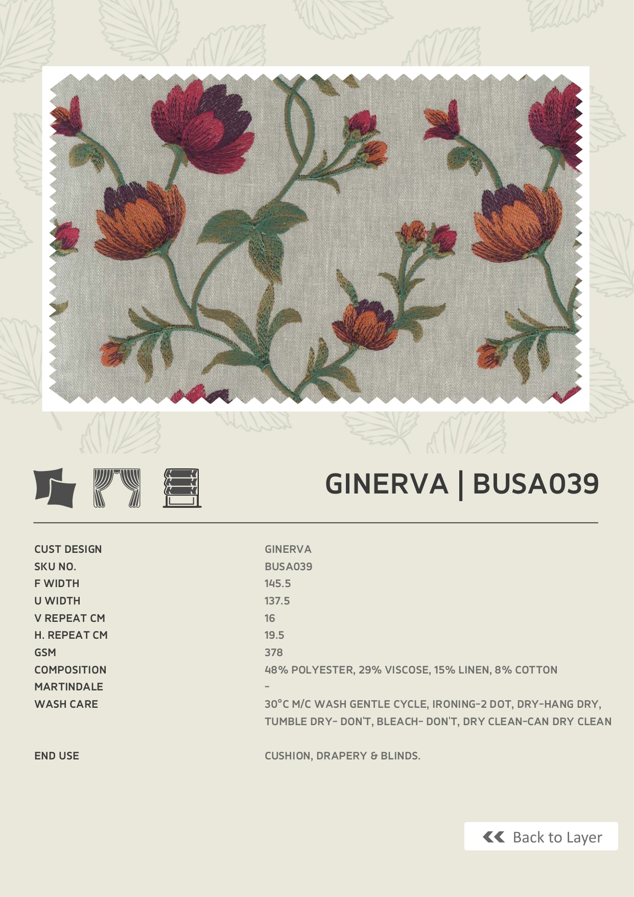 Fabric only-Premium embroidered curtains fabric only(Blinds, Curtains, Cushion covers)