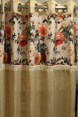 Curtains:Floral printed sheer curtains