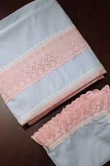 Bedsheets - Premium designer king Ruffle Bedsheets dd lace
