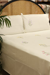 Bedsheets - King Premium Machine embroidery bedsheets MEK