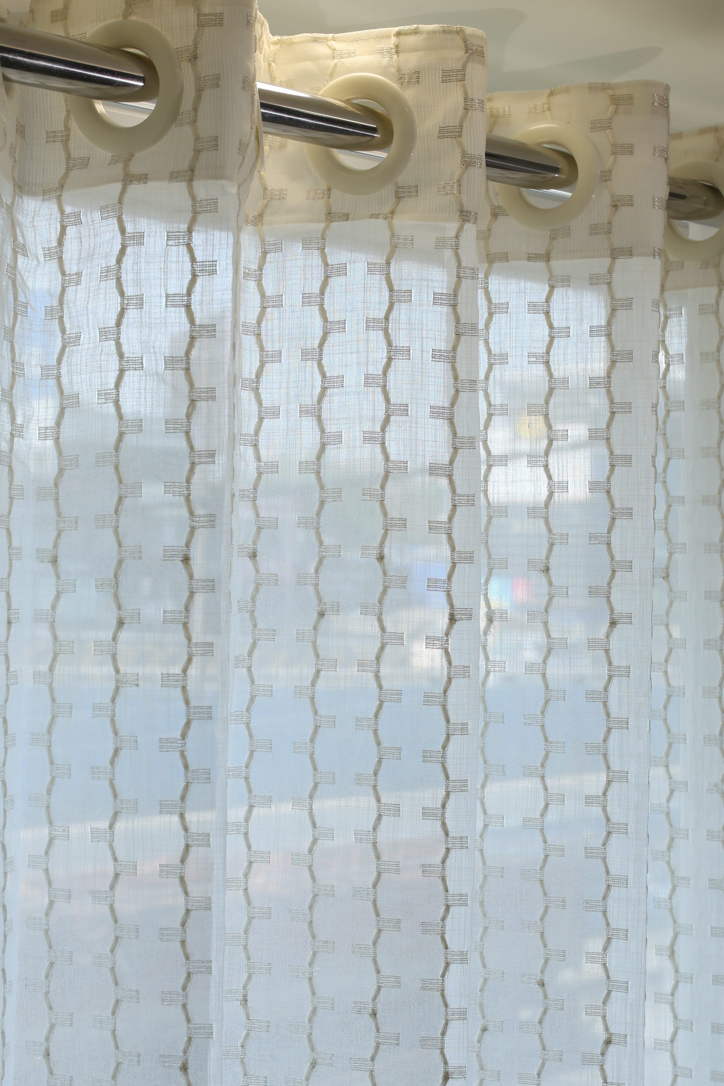 Curtains - Premium Embroidery sheer curtains ( Merano zinnia ) white base shade prebooking