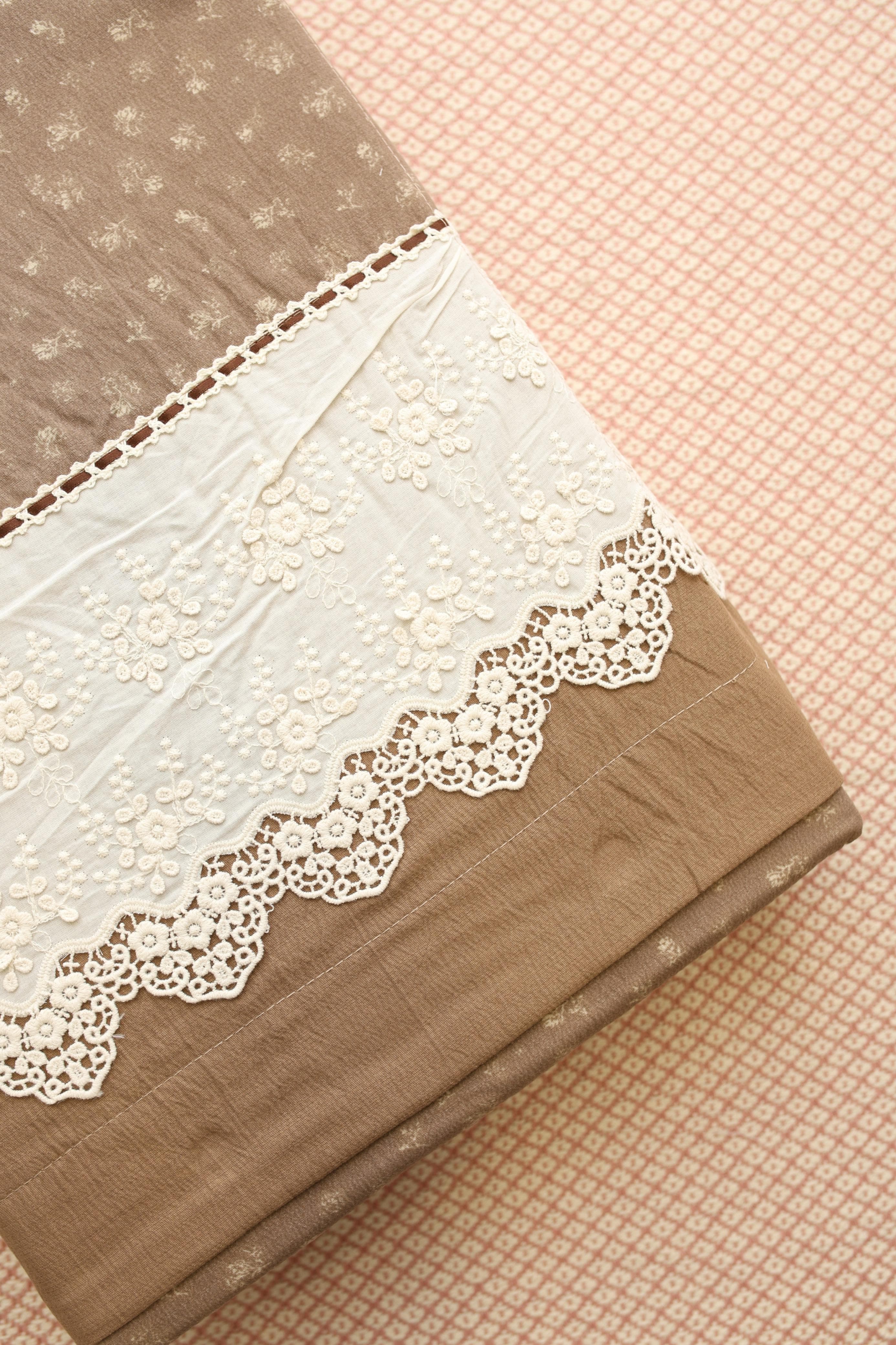 Bedsheets - Premium King soft cotton lace bedsheets majestic