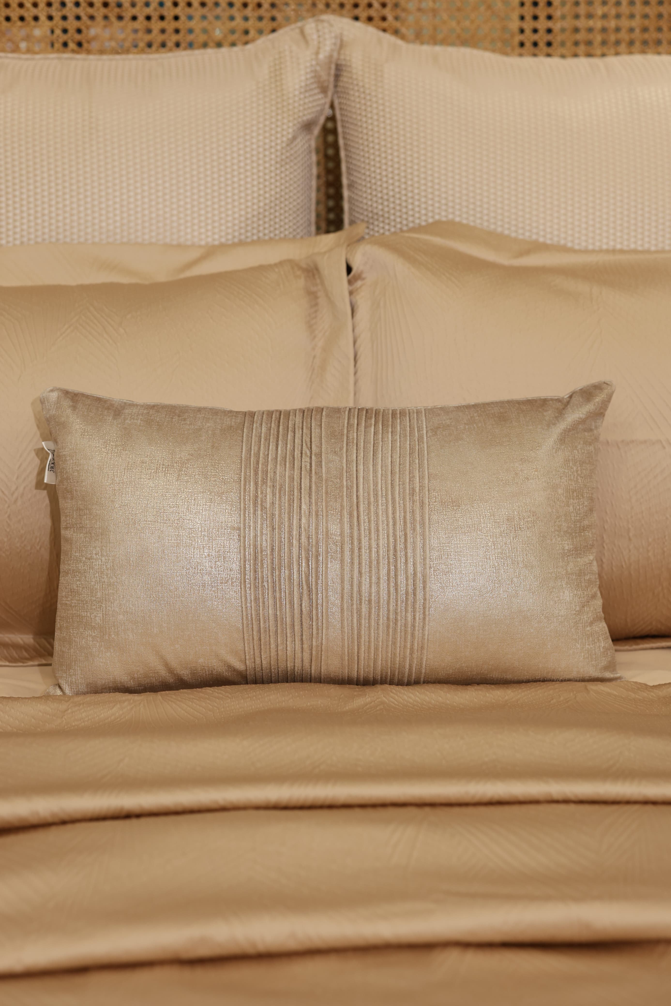 Champagne Luxe Cotton Bed Linen Ensemble with Duvet Cover Ddecor