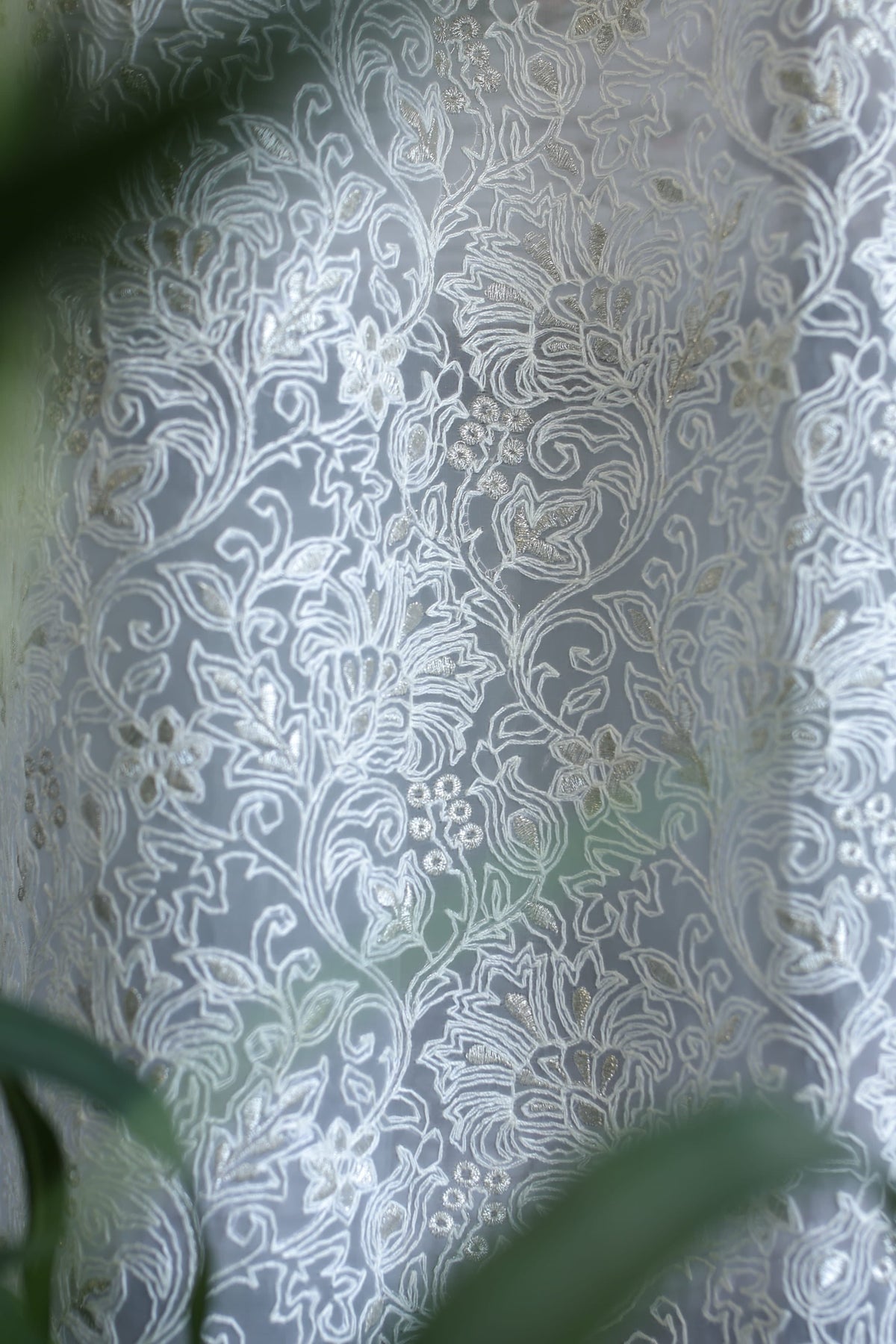 Curtains - Premium Chikankari embroidery organza curtains
