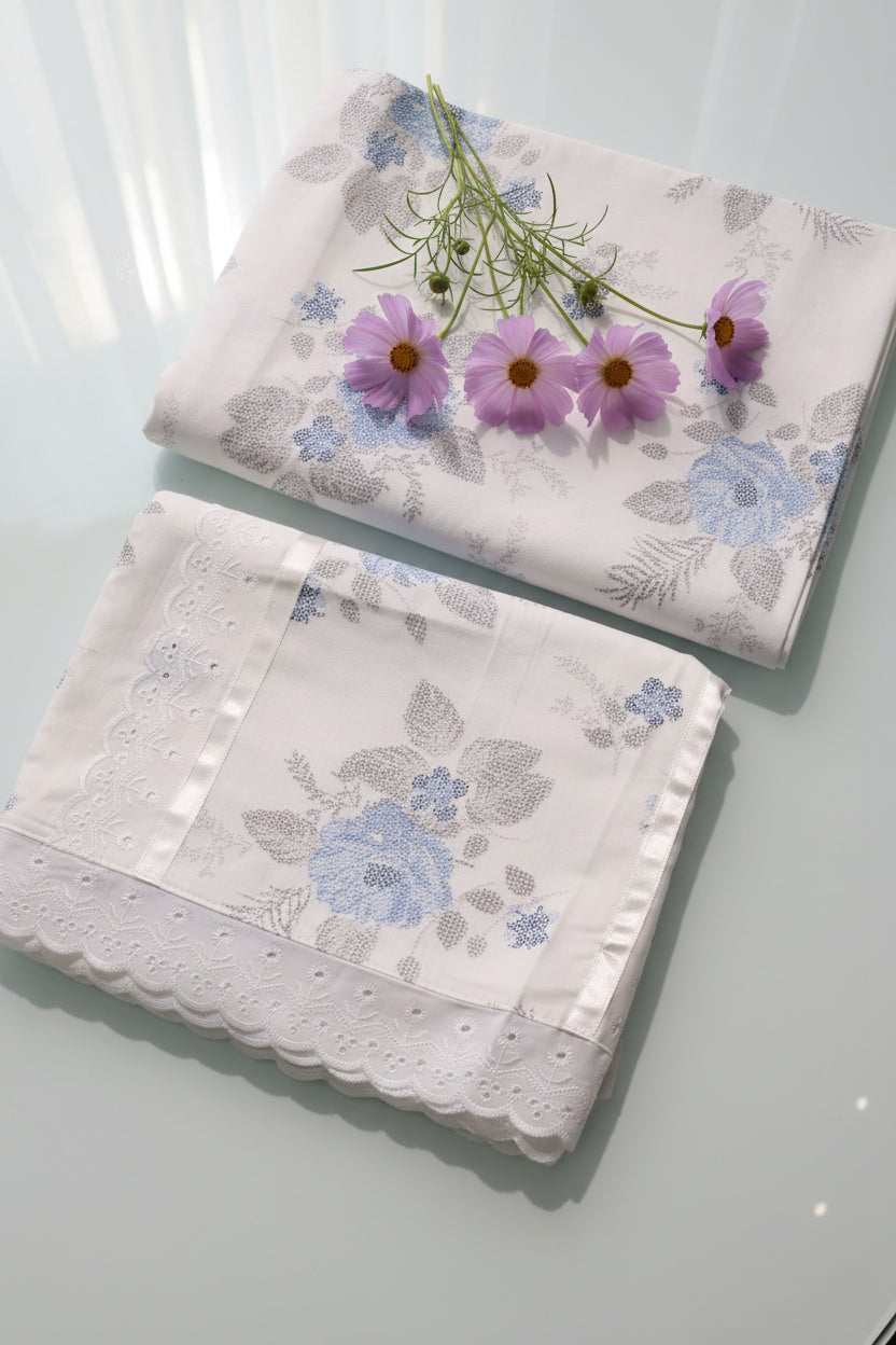 Bedsheets - Queen soft cotton lace bedsheets flora & lace
