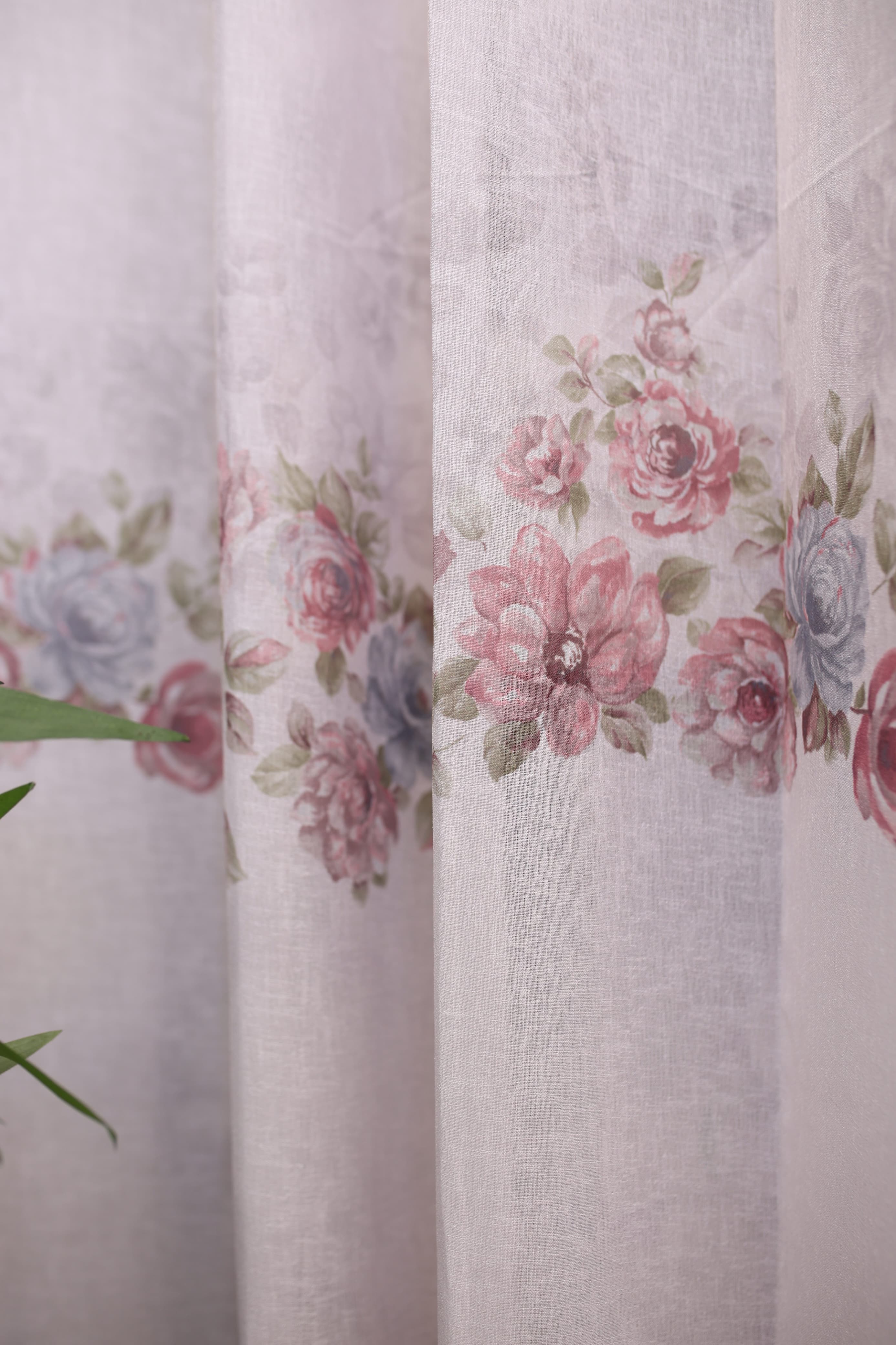 Curtains:English floral printed curtains(sheer and opaque)