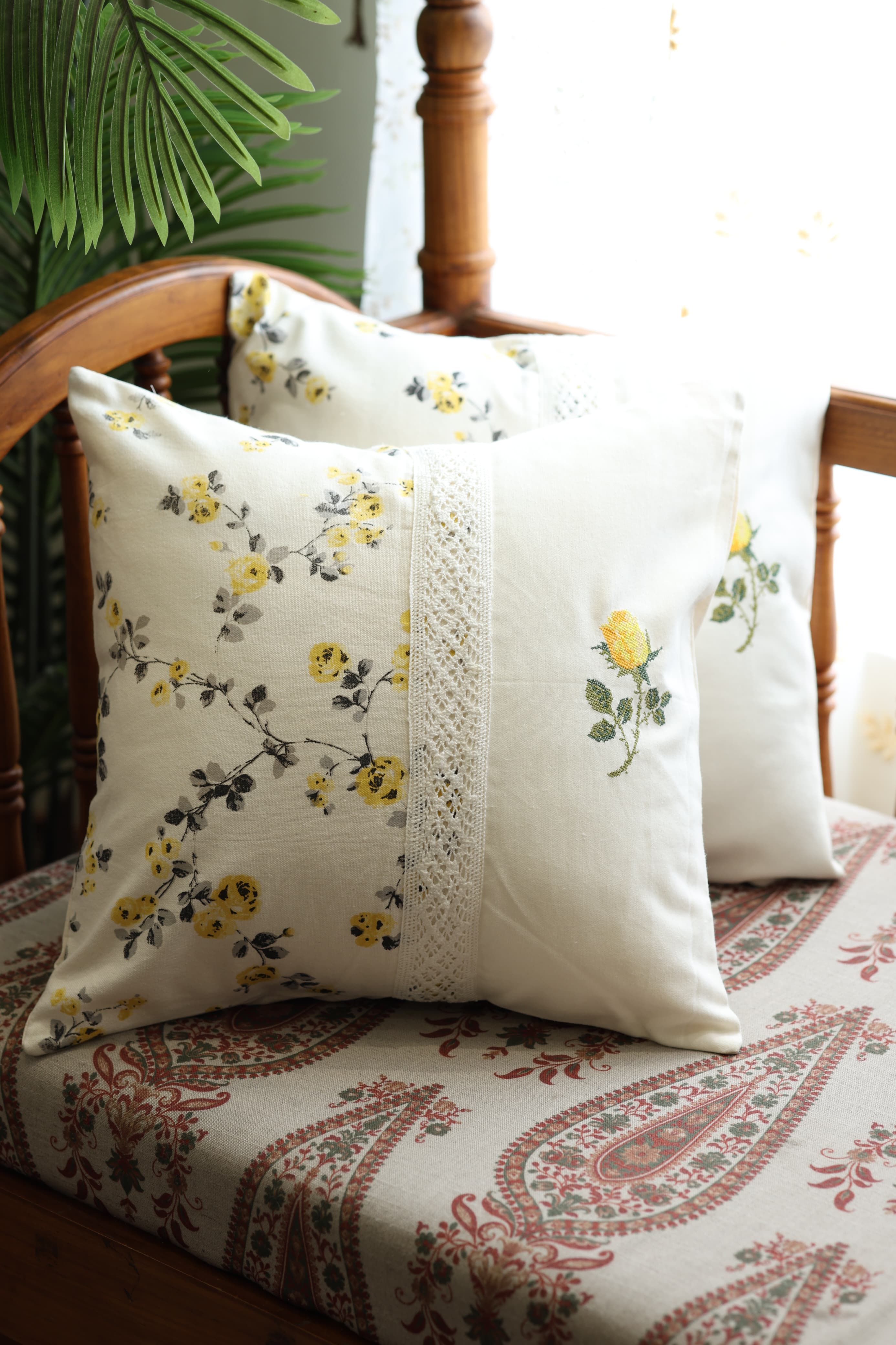 Onam Cushion Covers - 16*16 inches Cross stitch embroidery