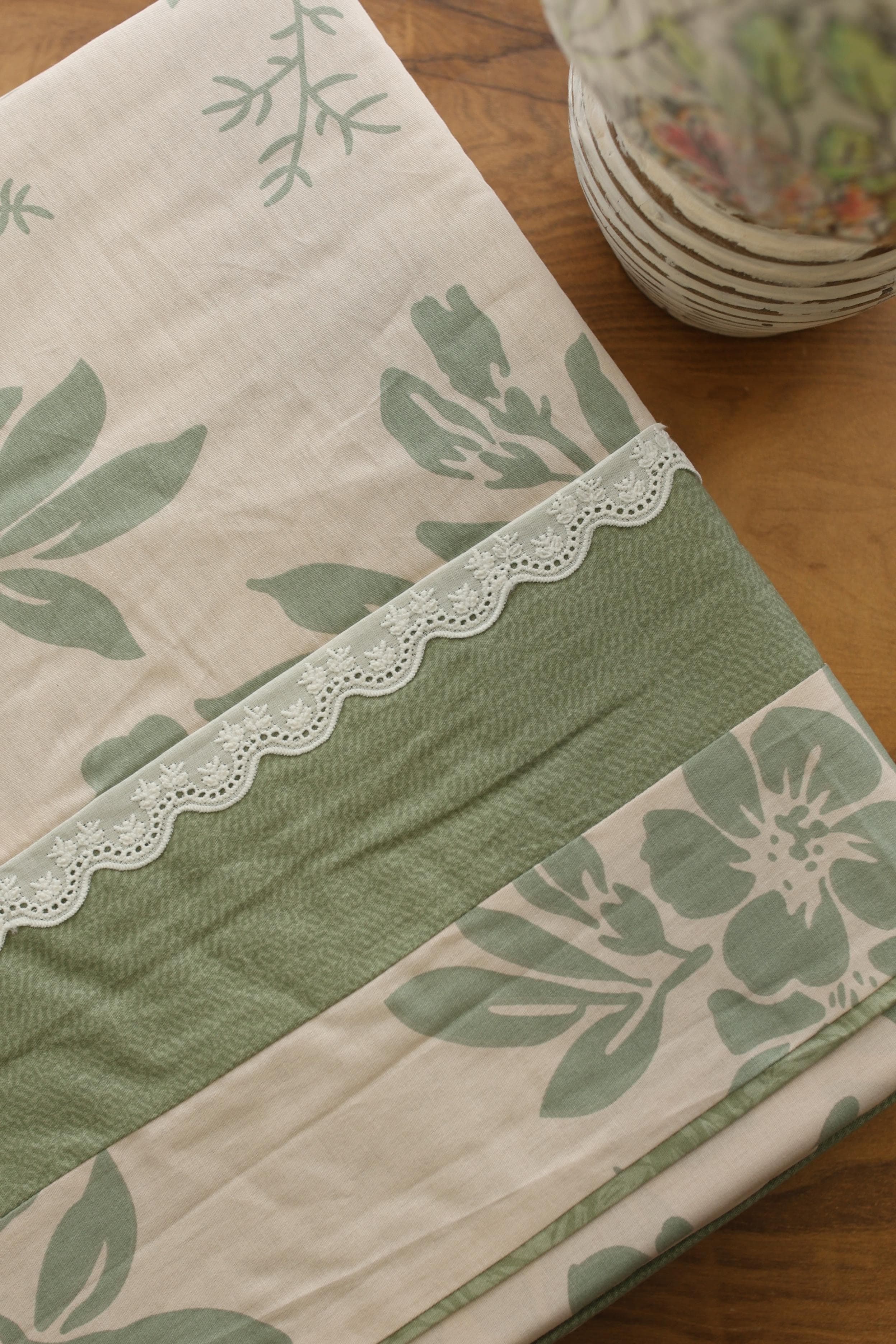 Bedsheets - Premium King cotton lace bedsheets majestic