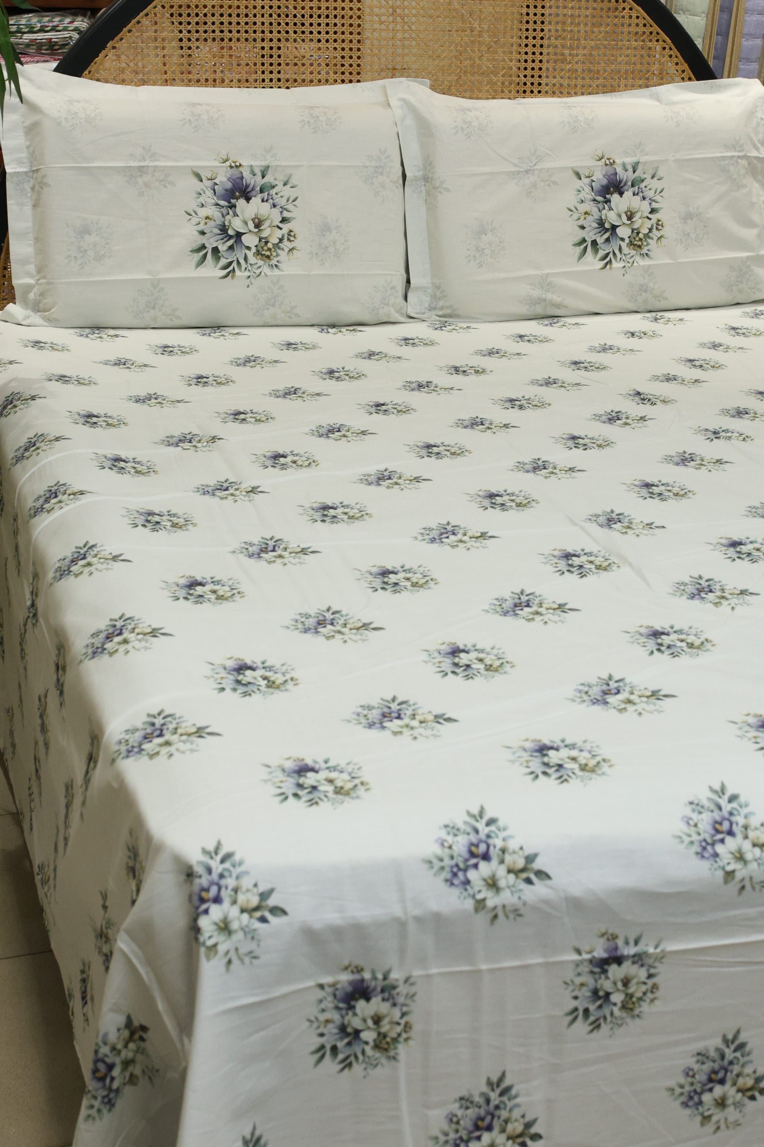 Bedsheets - King premium soft cotton bedsheet Digital Print DD   VATIKA