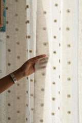 Daisy Sheer Premium embroidery Sheer Curtain : Cream/ off