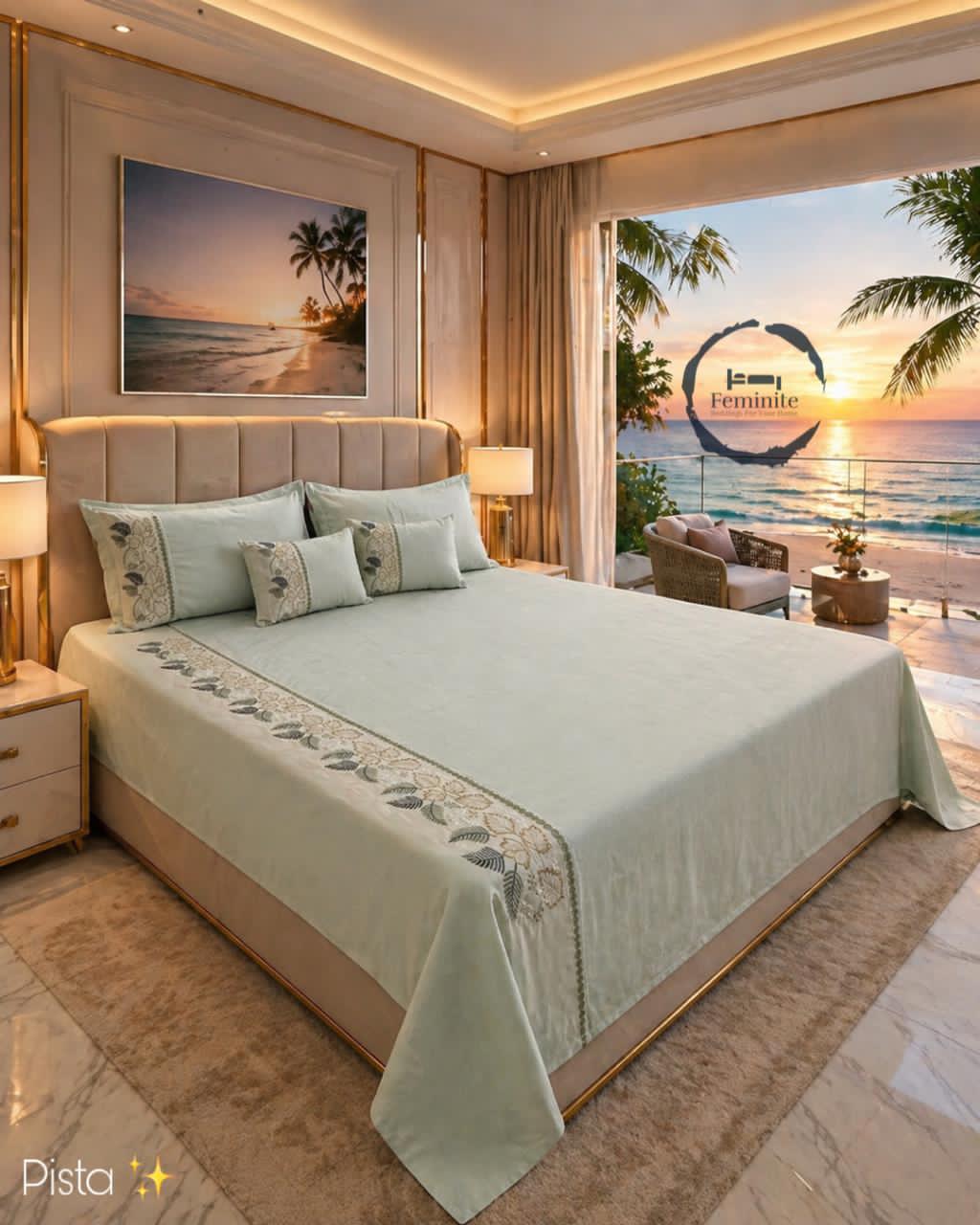 Full bedding set - Premium embroidery 5 pcs set