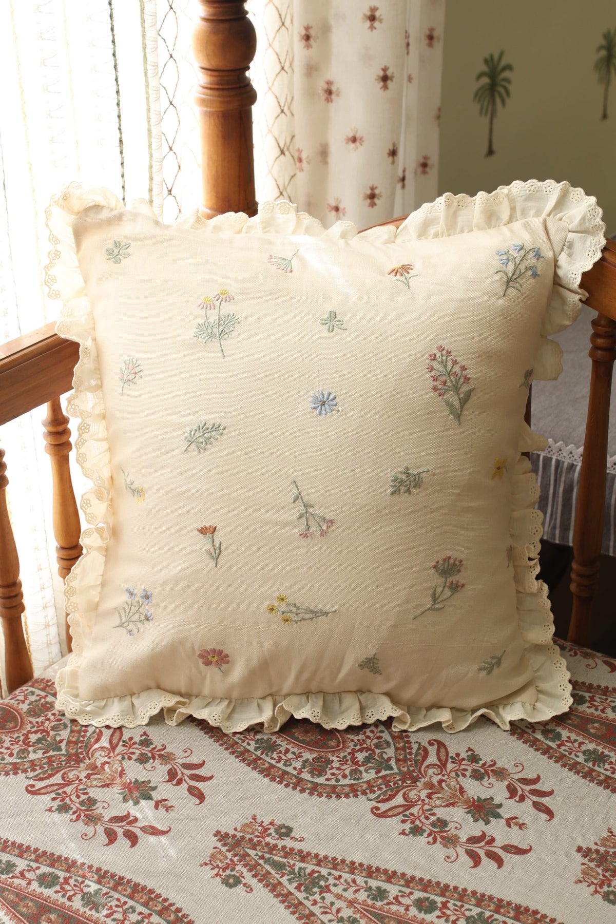 Cushion covers - Ivory Petals  16*16 inches