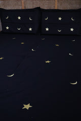 King Size Premium Machine Embroidery Bedsheet Set with 2 Pillow Covers (108x108)