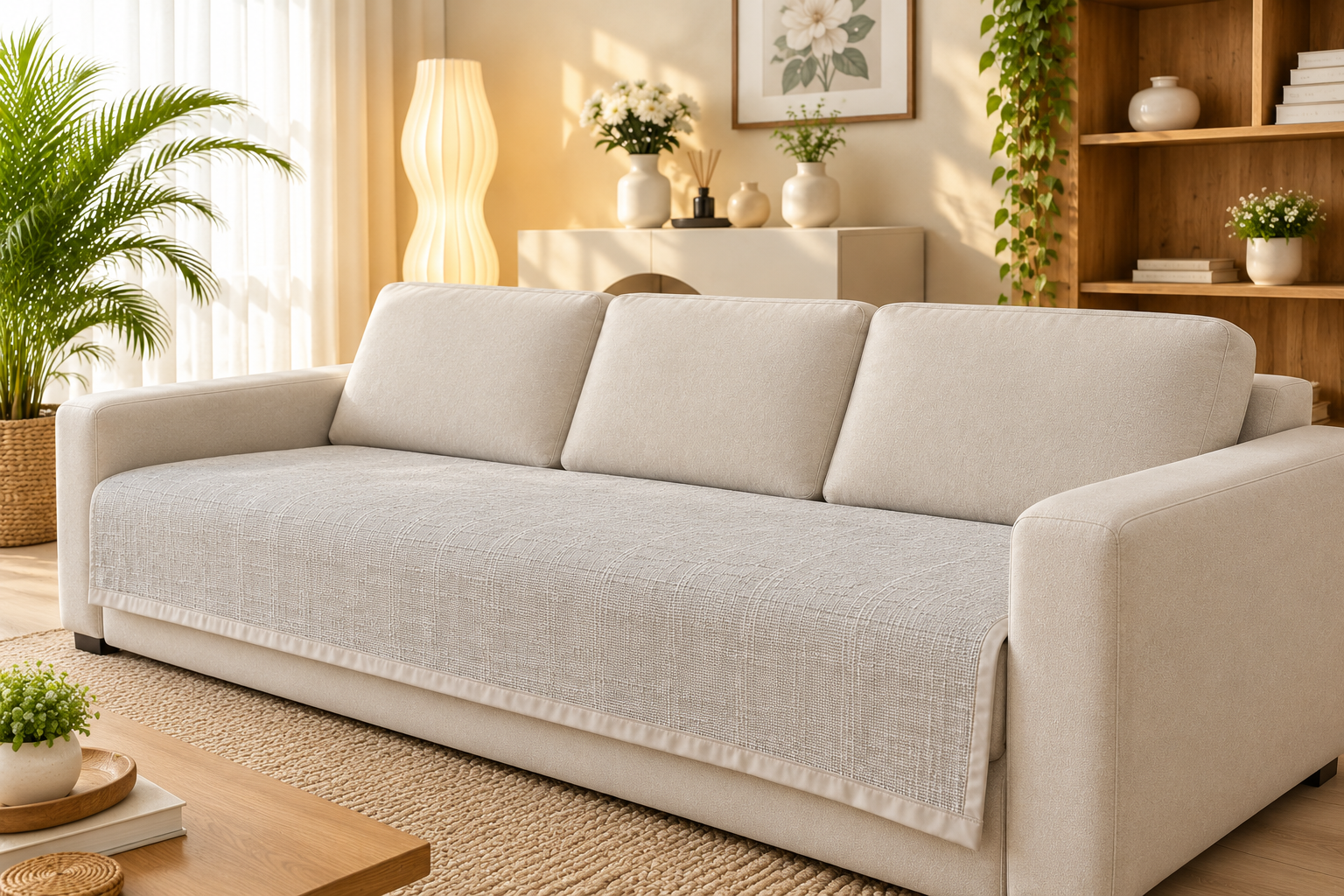 Sofa protector ( meter per) description (Colour : silver)