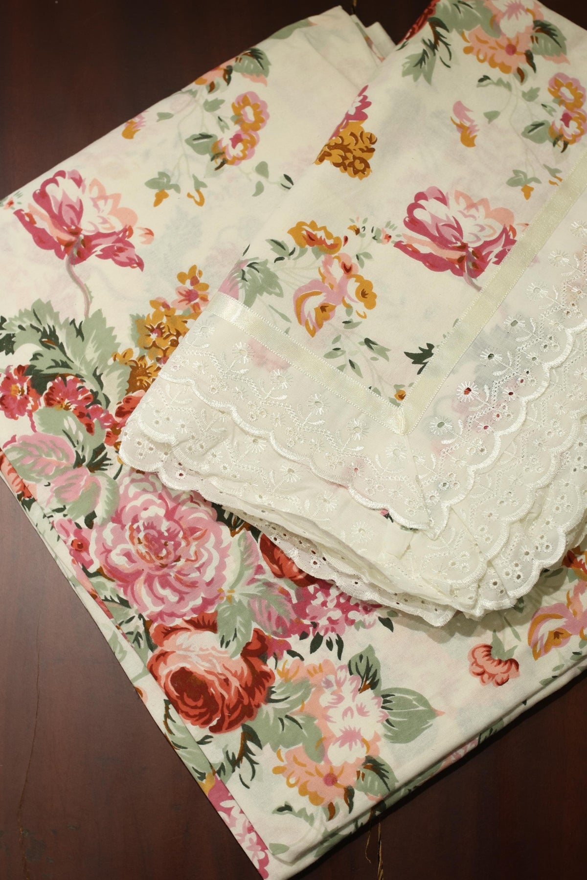 Bedsheets - King anokhi print lace bedsheets