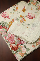 Bedsheets - King anokhi print lace bedsheets