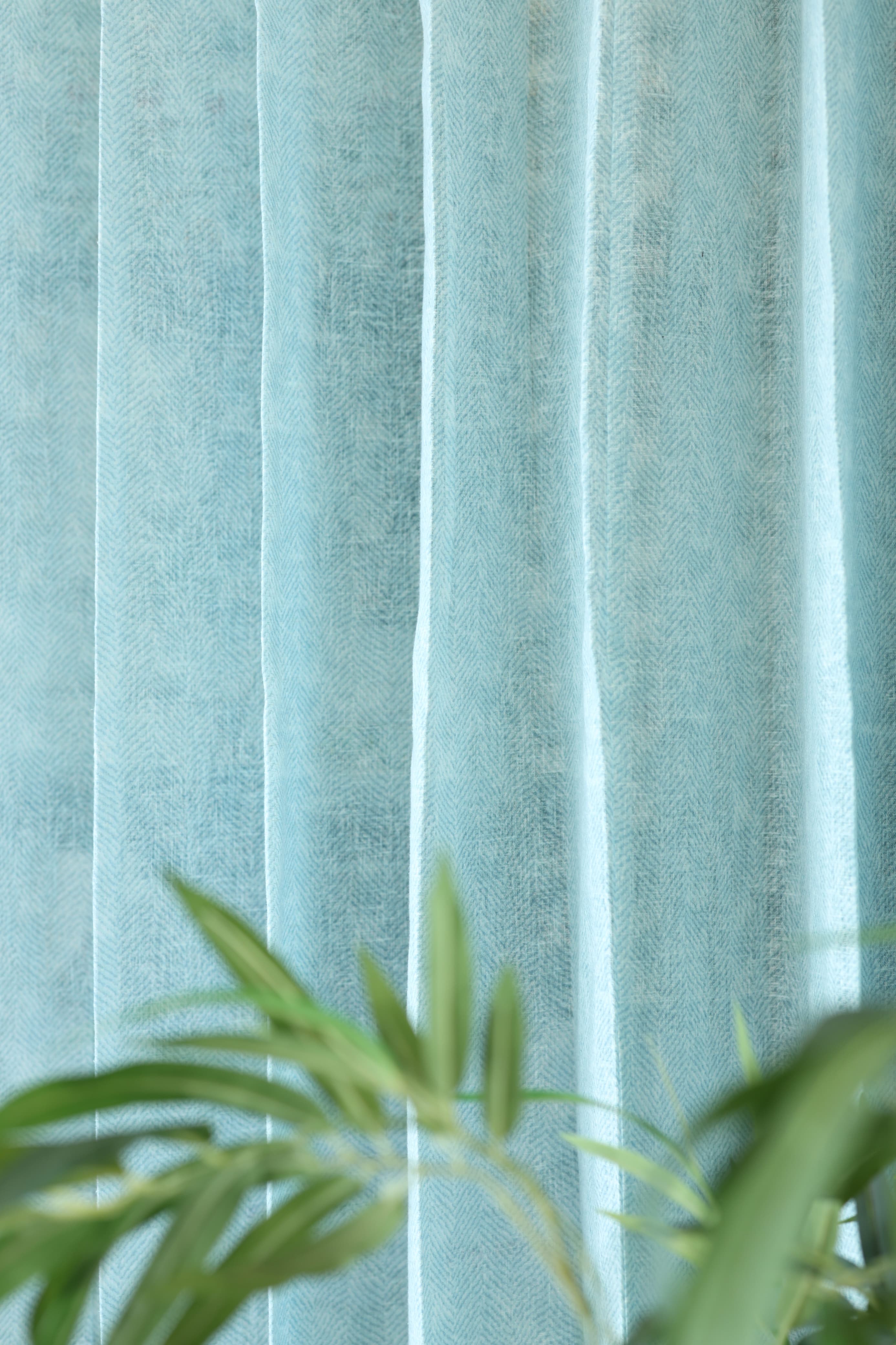 Amethyst Sheer Curtain – Semi Transparent Herringbone print
