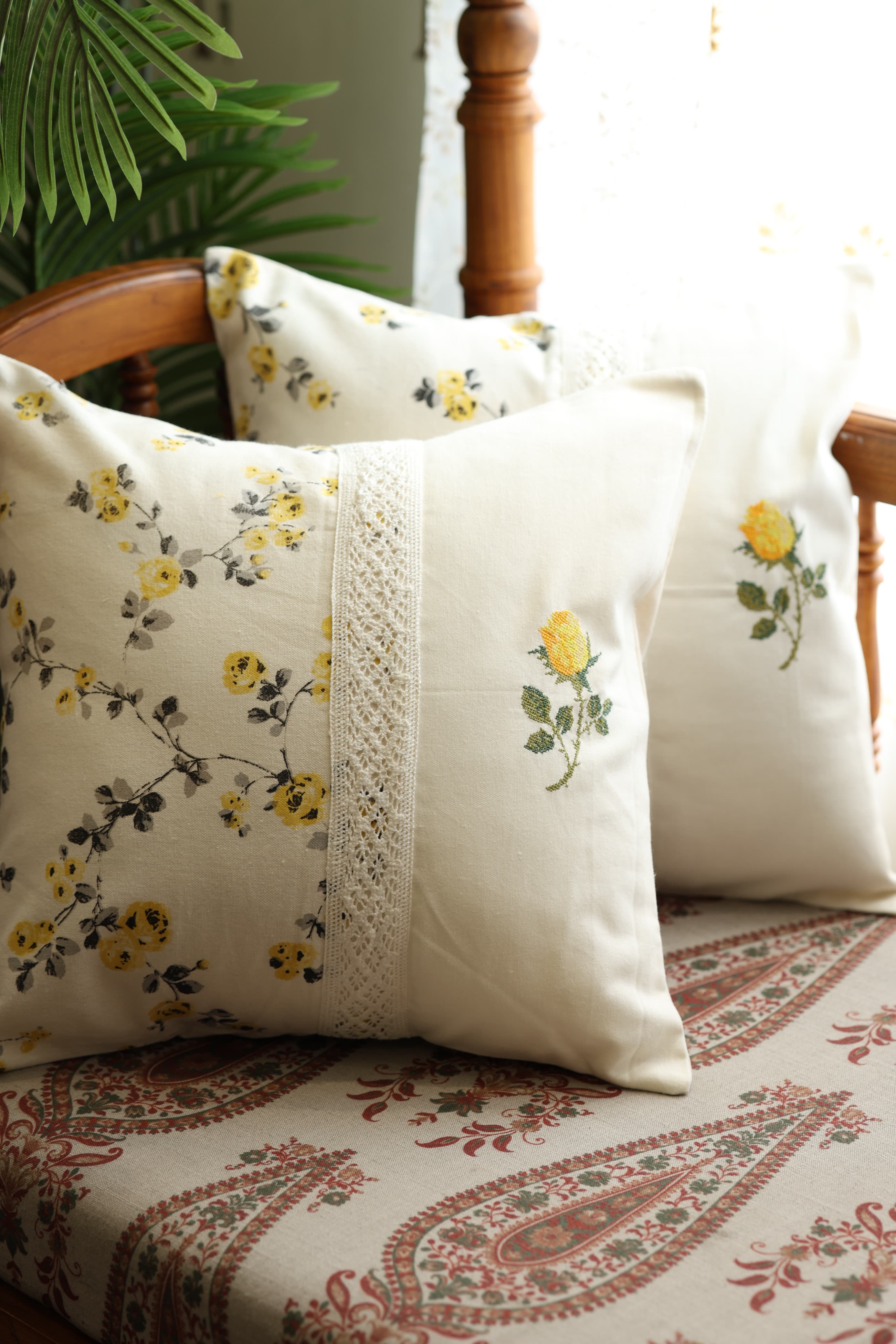 Onam Cushion Covers - 16*16 inches Cross stitch embroidery