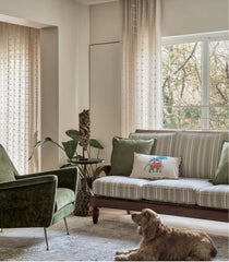 Premium Floral daisy embroidery Sheer Curtain : Cream/ off white  / White