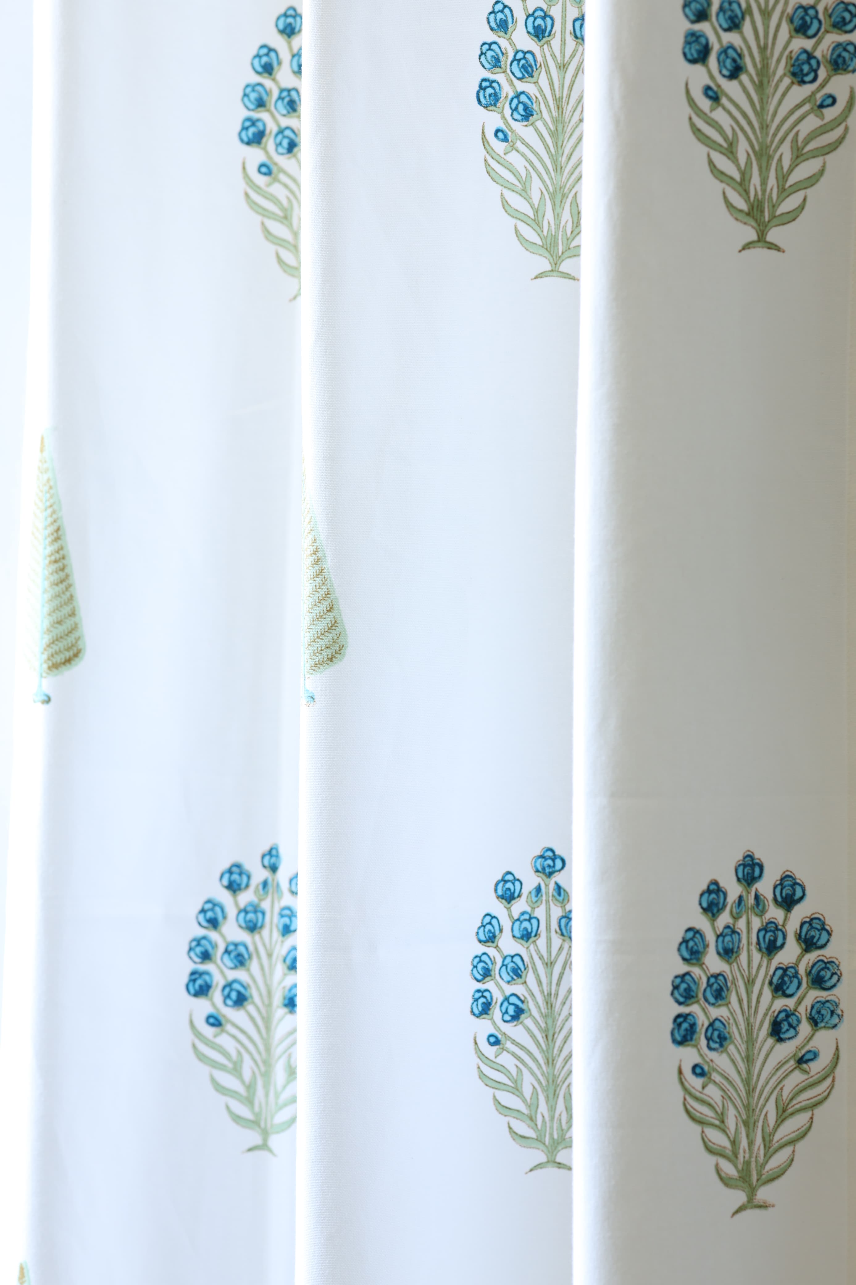 Curtains - Handblock printed curtains white base
