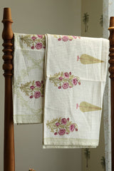 Towels - Waffle Handblock print Towel Set