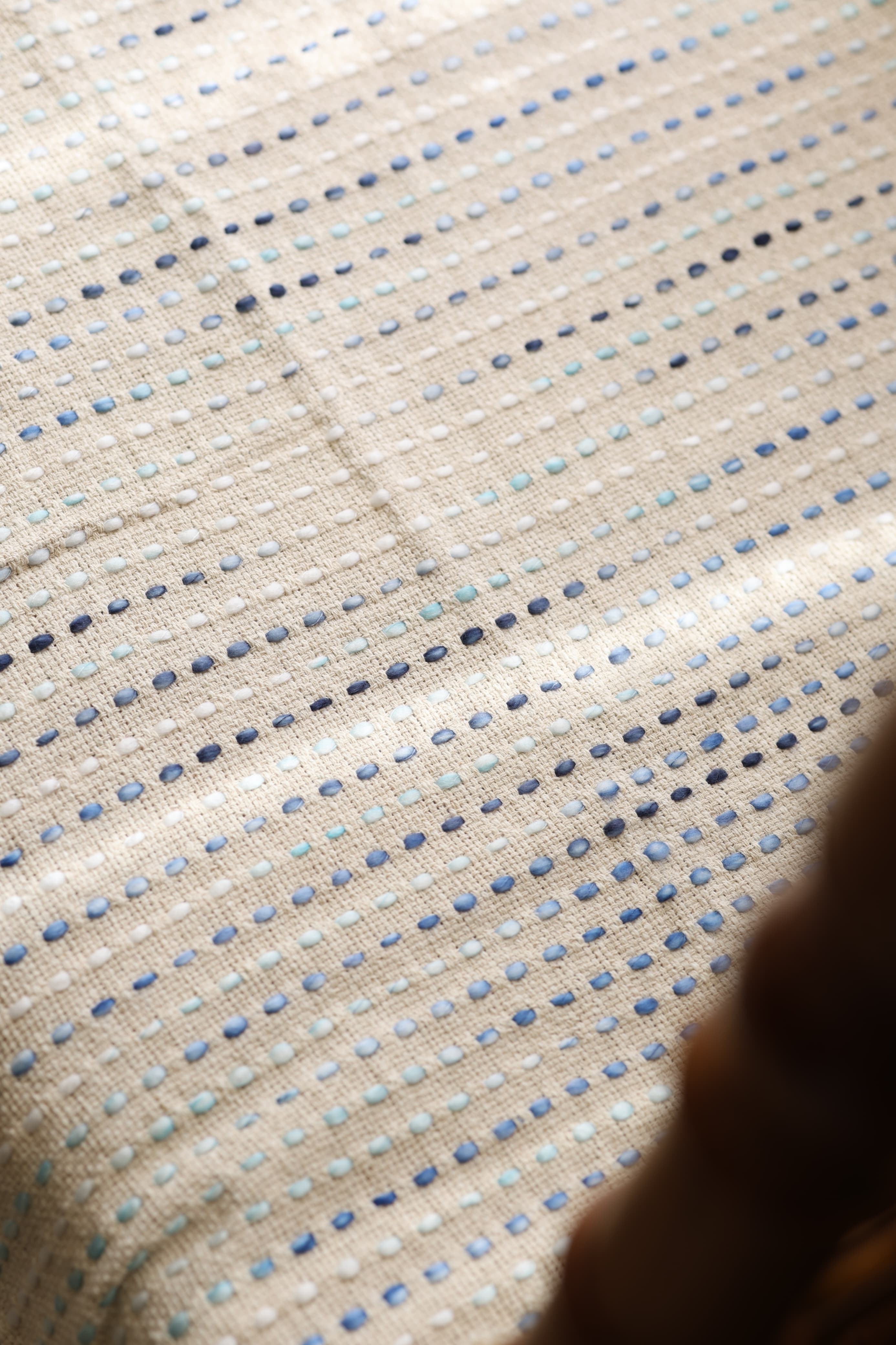 Handwoven Jute Polka Dot Sofa Throw