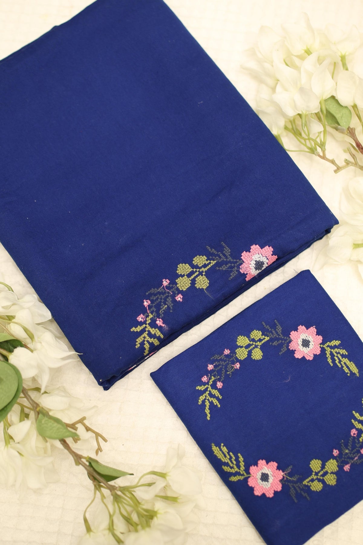 Bedsheets - Single Cross stitch embroidered bedsheets