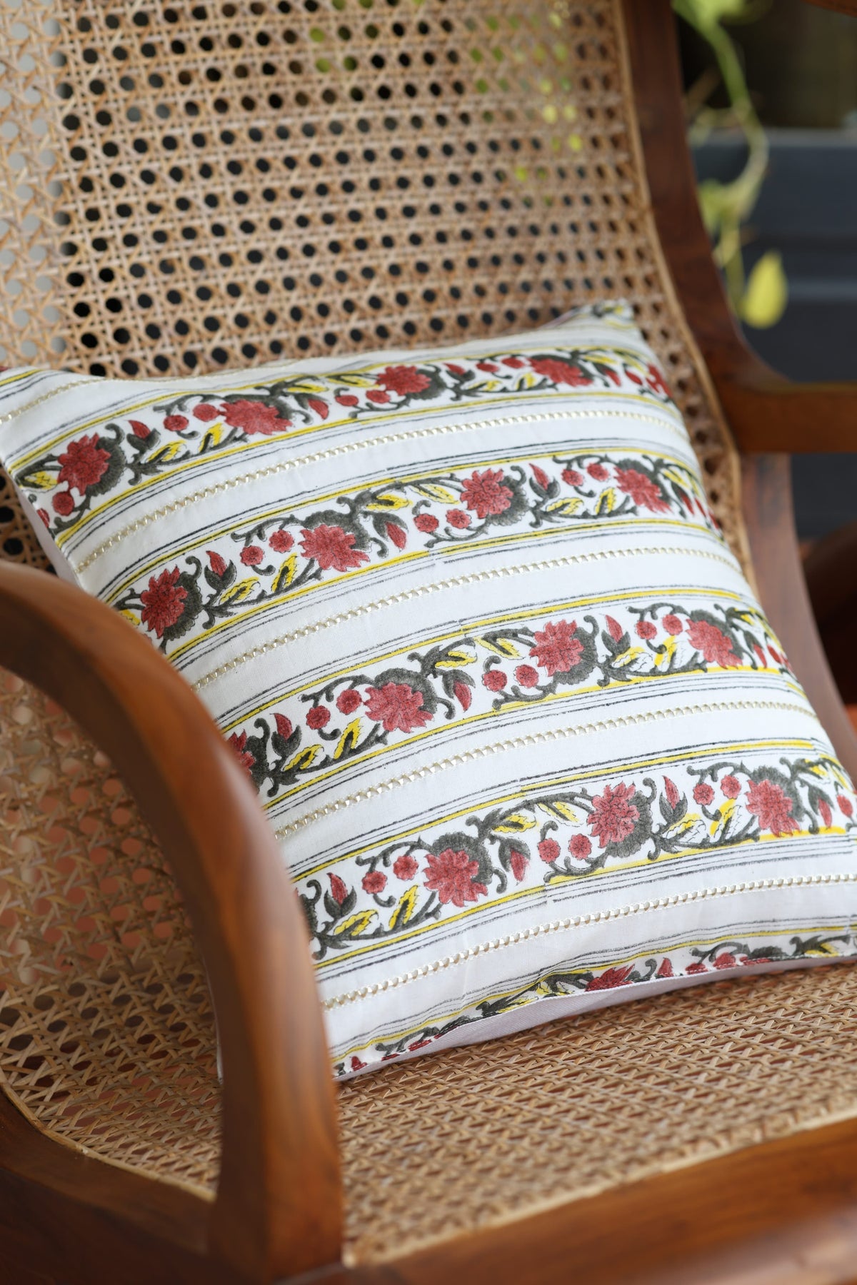 Onam Handblock Cushion Covers - 16*16 inches