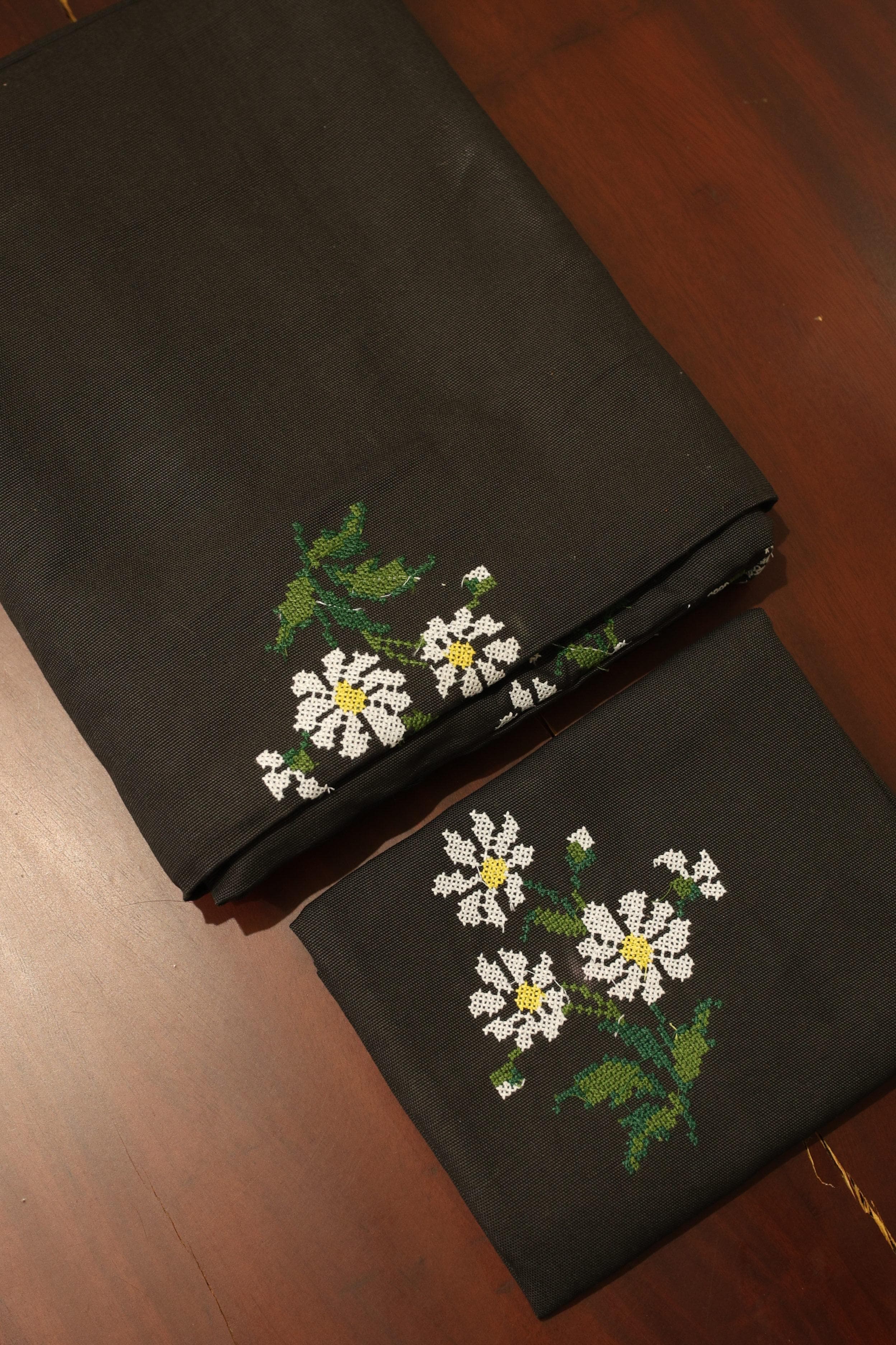 Bedsheets - Single Cross stitch embroidery bedsheets