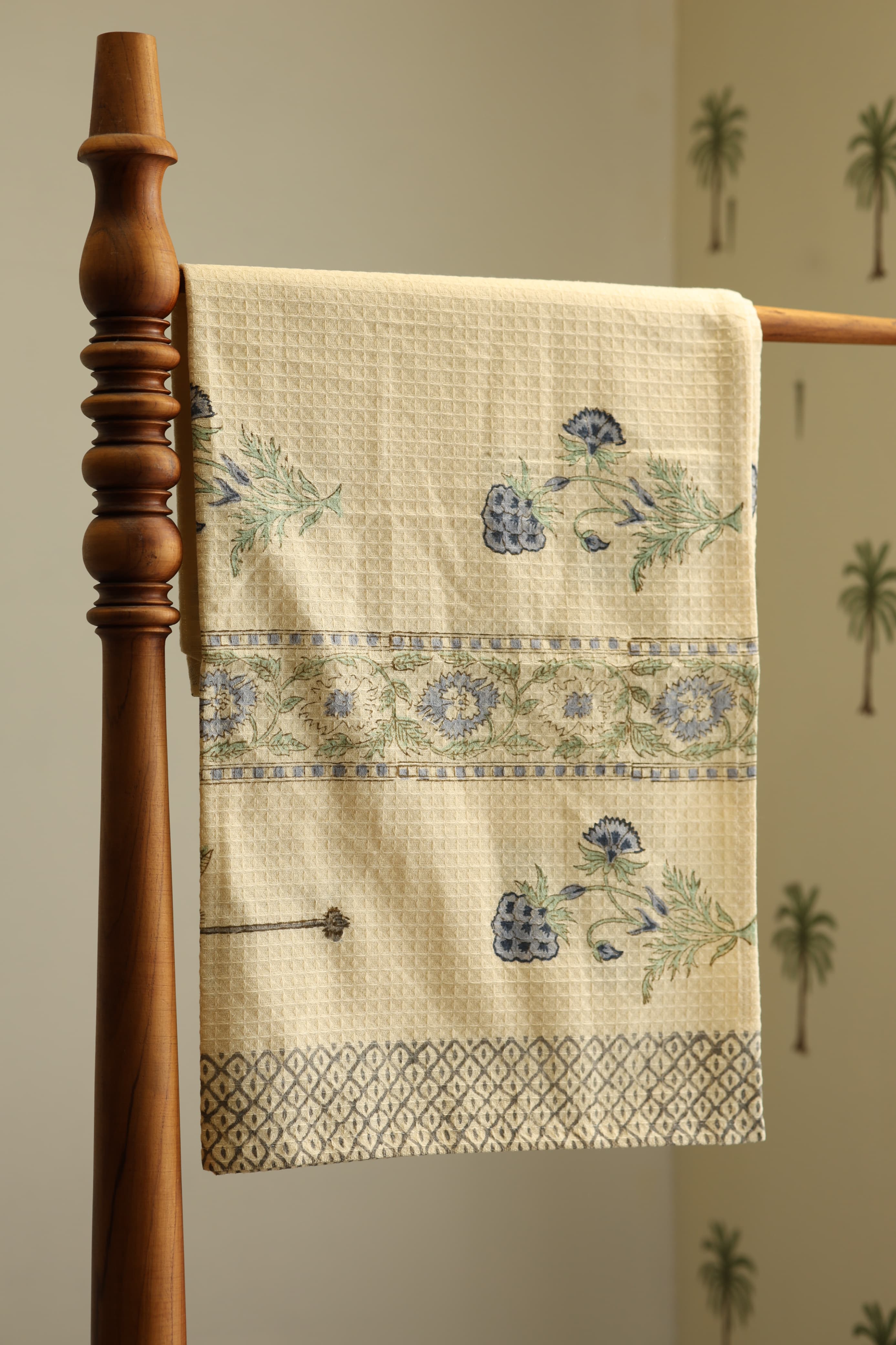 Hand Block Printed Waffle Cotton Towel