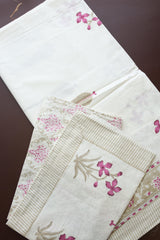 Bedsheets - King percale cotton handblock soft lily  bedsheets