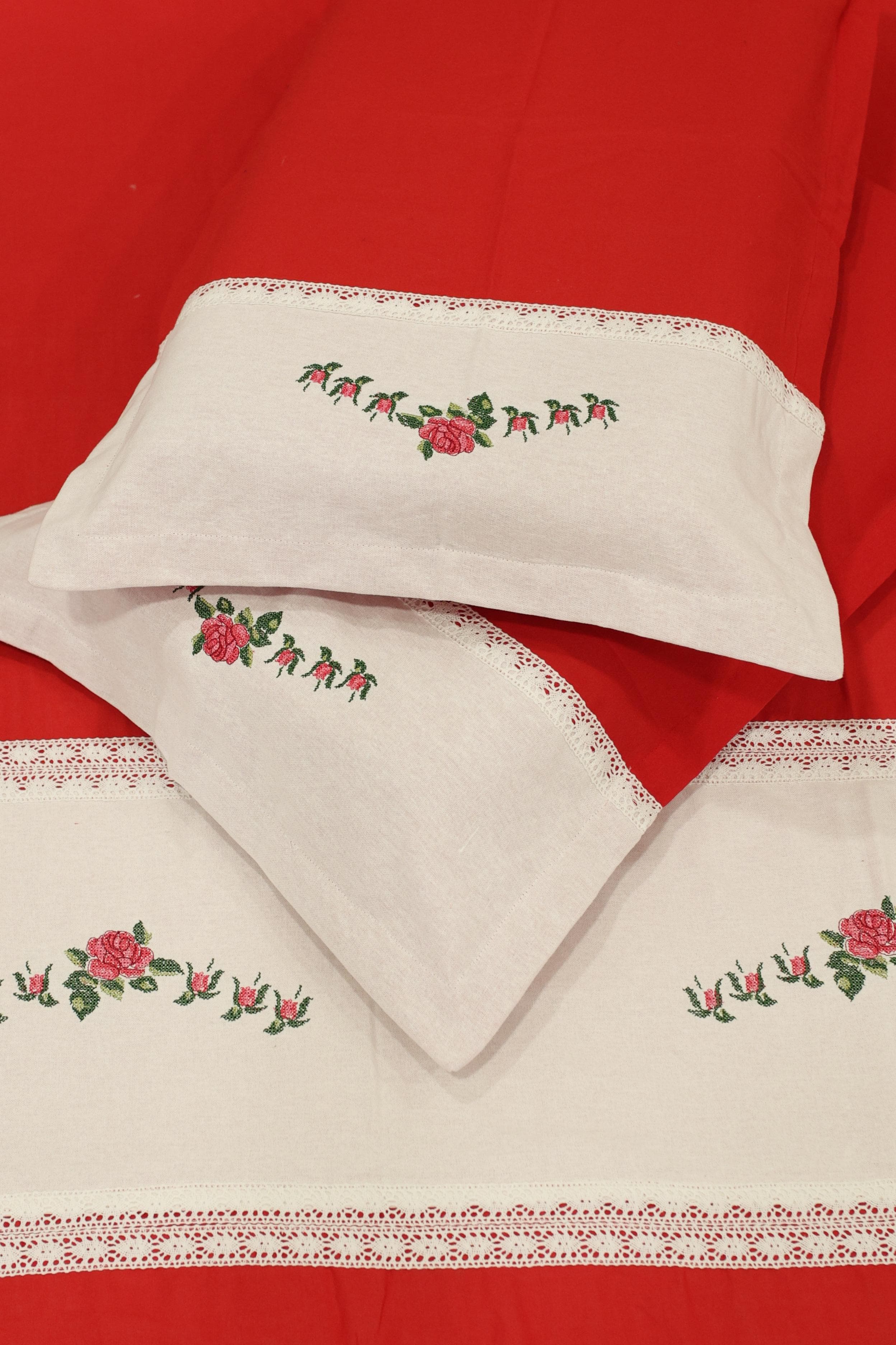 Queen Premium Cross stitch embroidery bedcover - Xmas theme edition