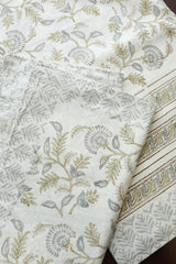 Bedsheets - King percale cotton handblock soft lily  bedsheets