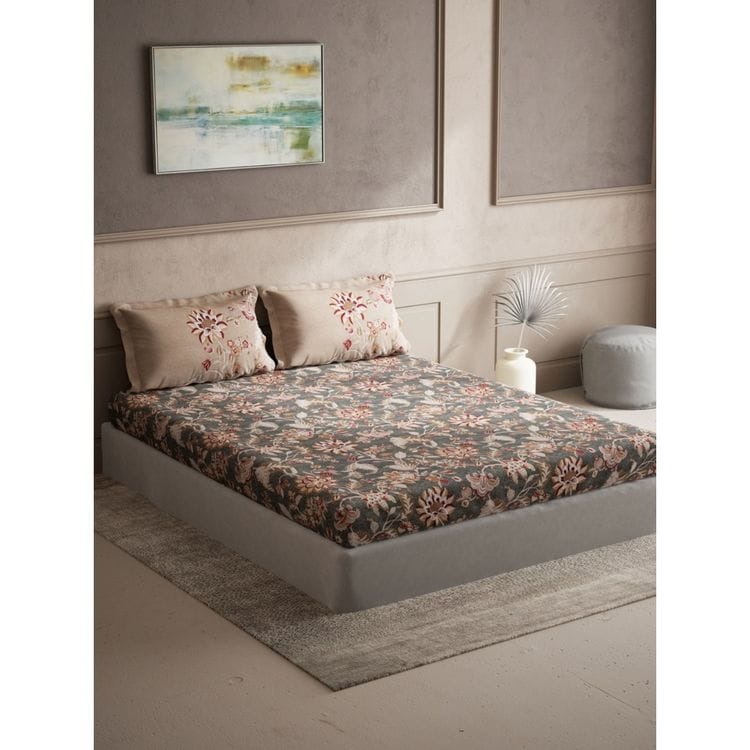 Bedsheets - Queen premium soft cotton bedsheet Digital print D(Mem)