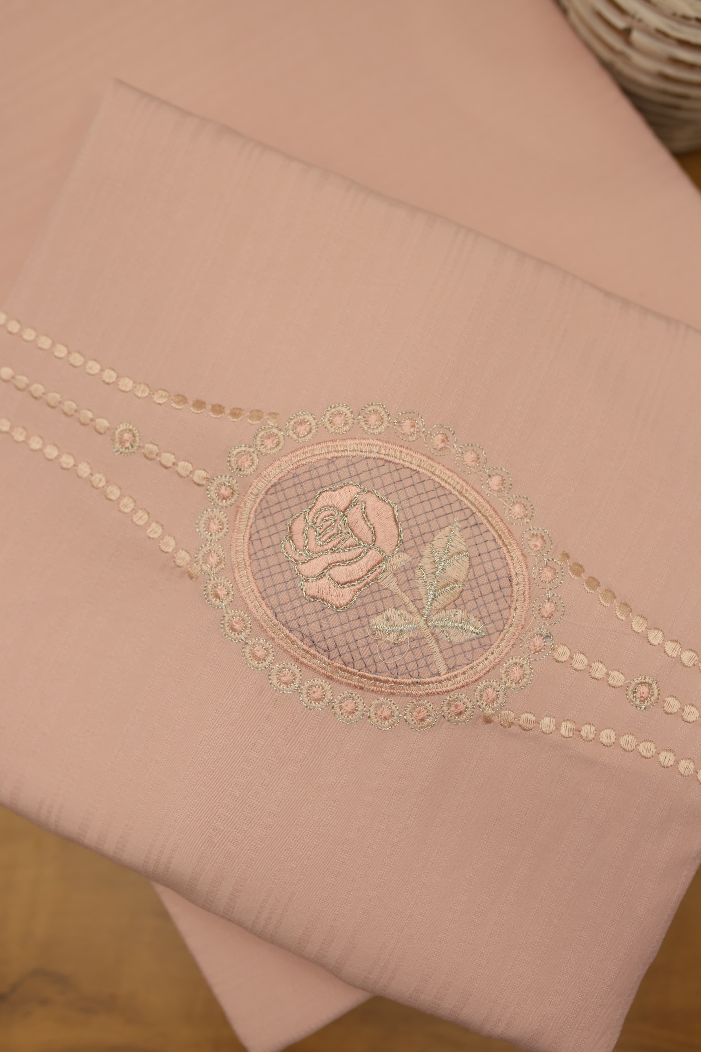 Bedsheets - Queen Premium Embroidery Bedsheet – Blush Rose Solid