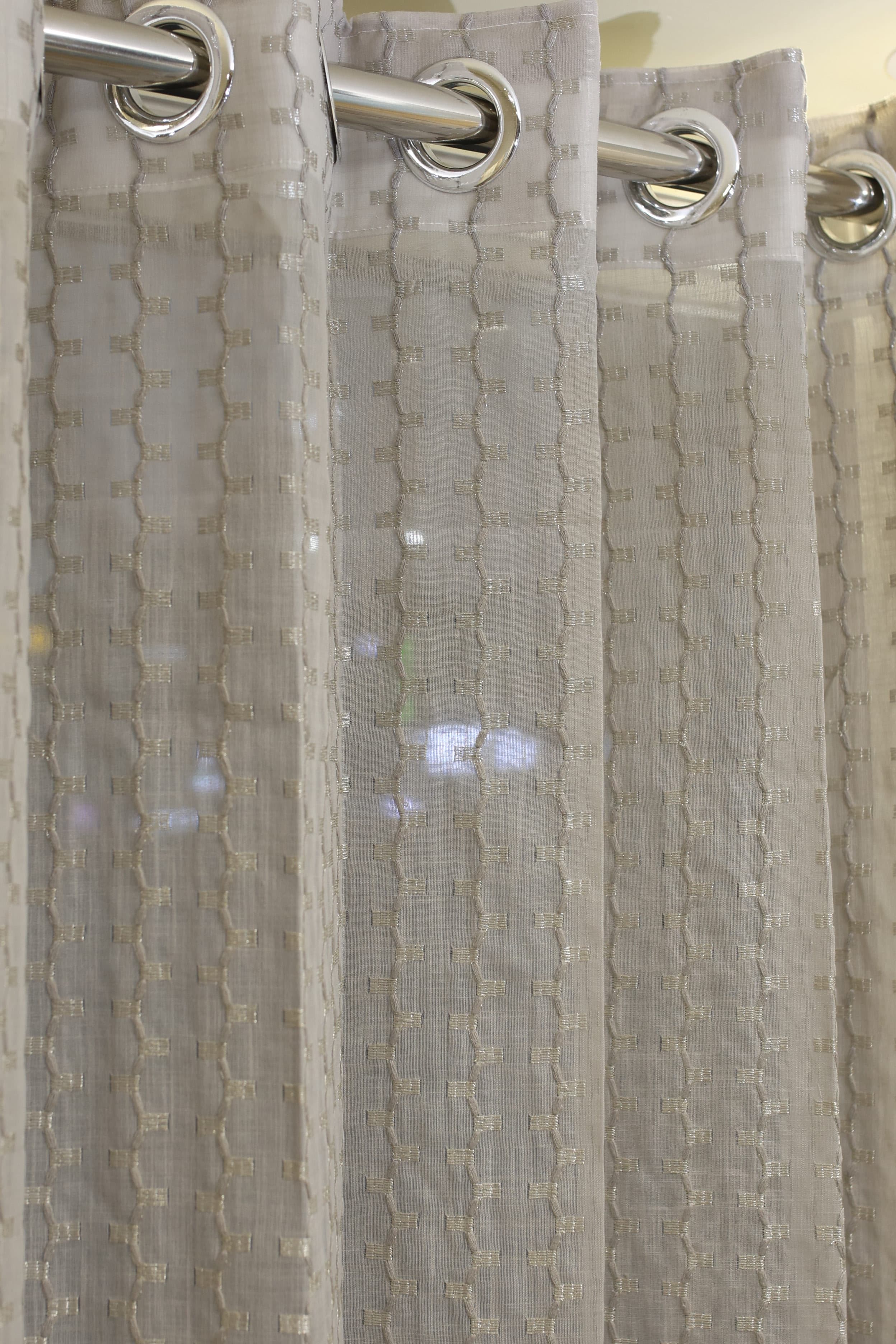 Curtains - Premium Embroidery sheer curtains (Merano zinnia ) grey shade prebooking