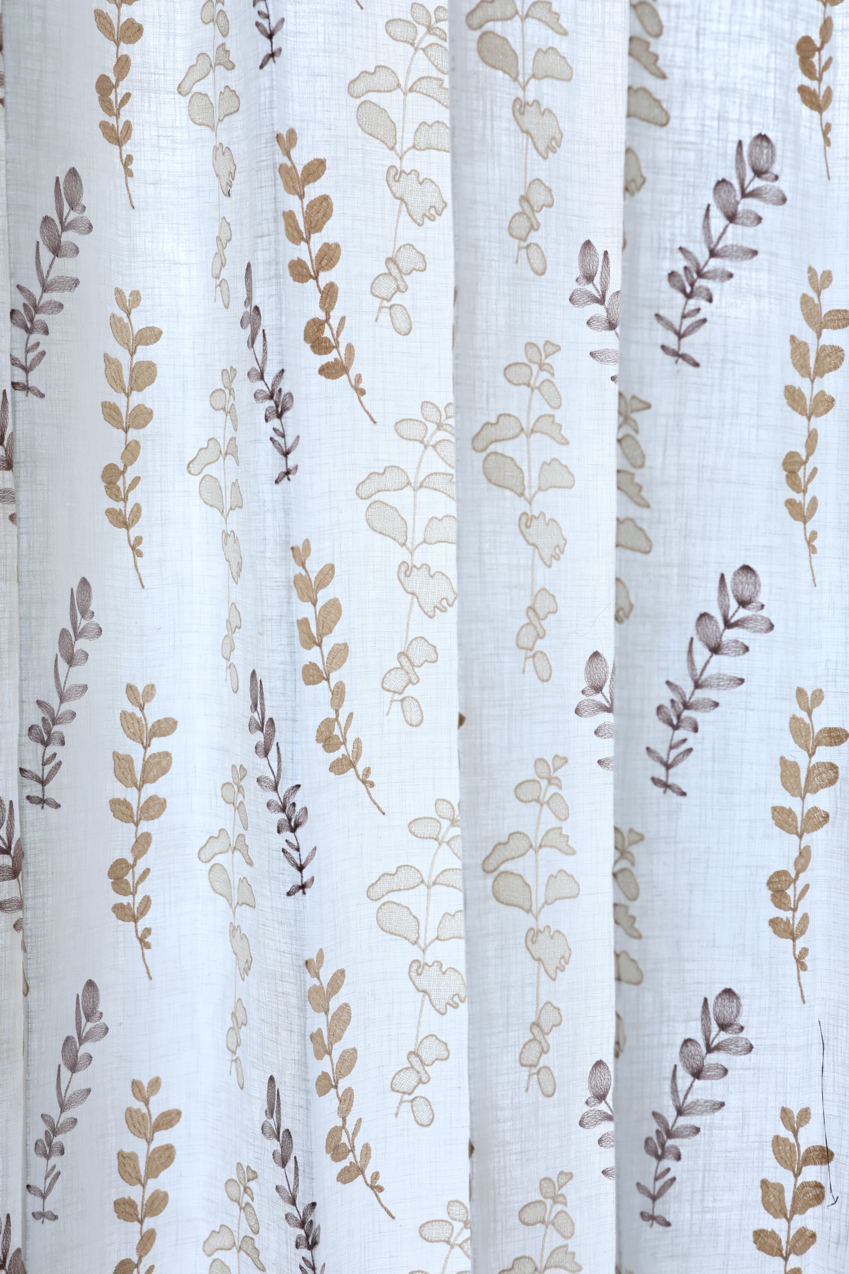 Curtains - Premium Embroidery sheer curtains cotton rainbow olivia semi transparent