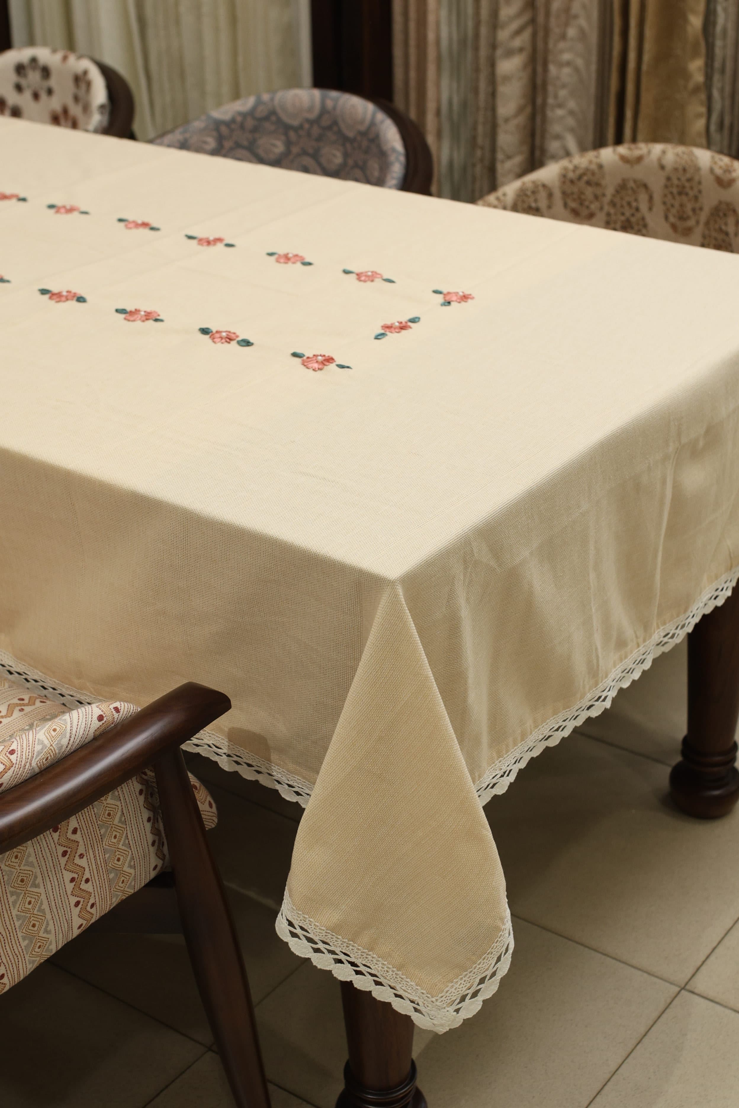 Table cloths - 6 seater ribbon embroidery