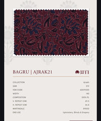 Upholstery fabrics -Ajrakh(Bagru)